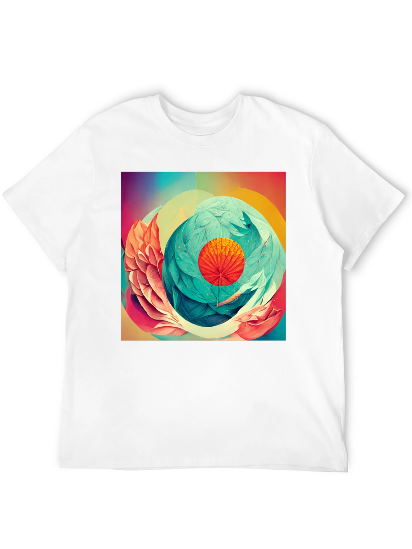 Abstract Floral Graphic Print Black T-Shirt