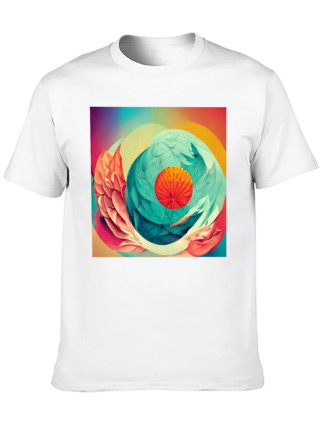 Abstract Floral Graphic Print Black T-Shirt