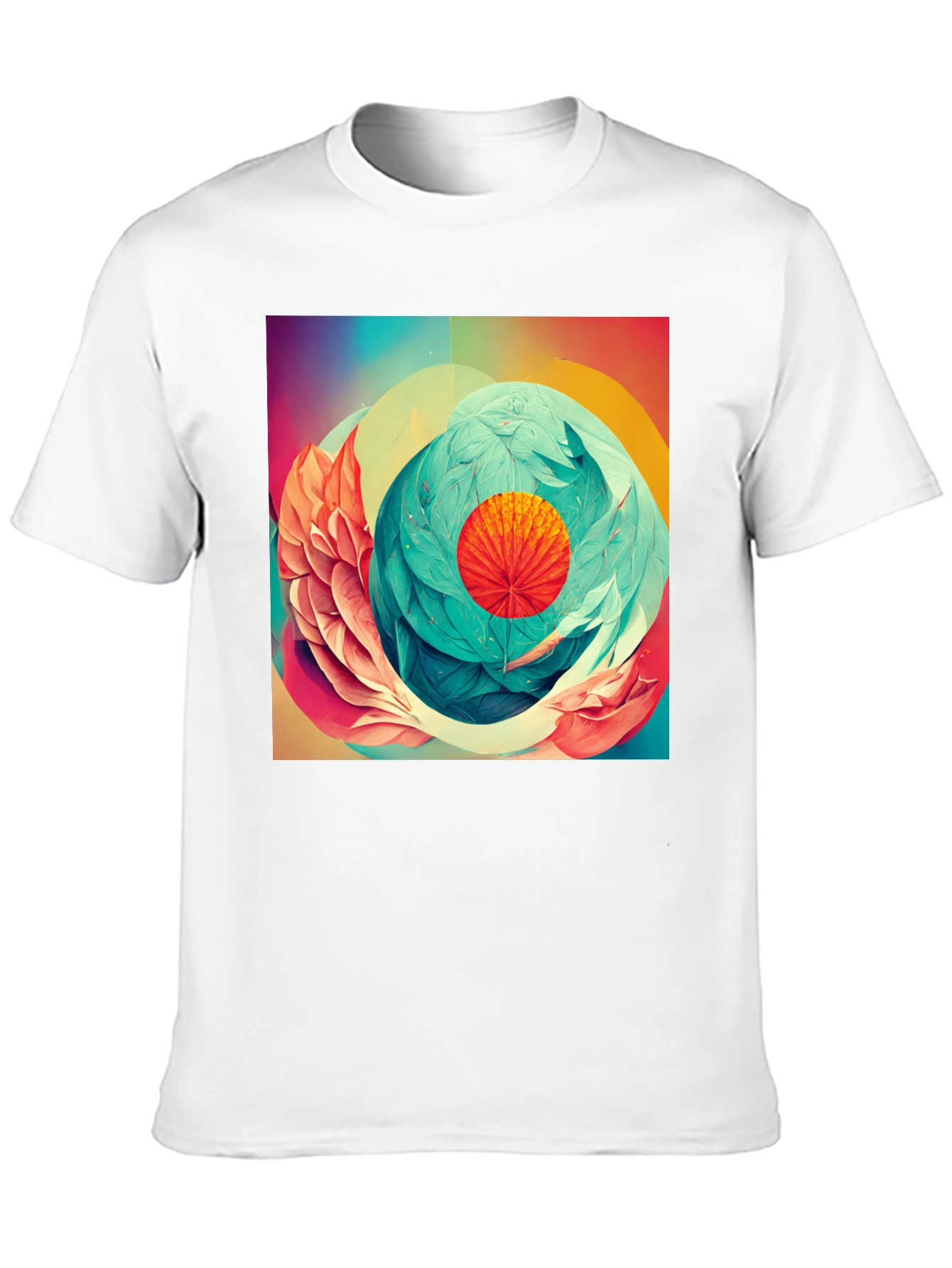 Abstract Floral Graphic Print Black T-Shirt