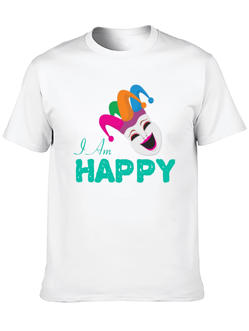 Happy Jester Graphic Tee - Black Cotton Blend