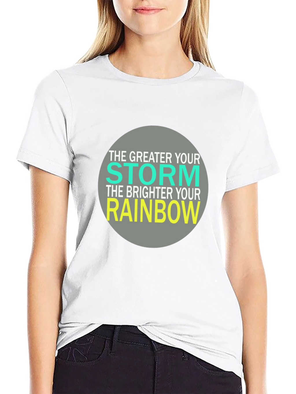 Inspirational Storm Rainbow Graphic T-Shirt
