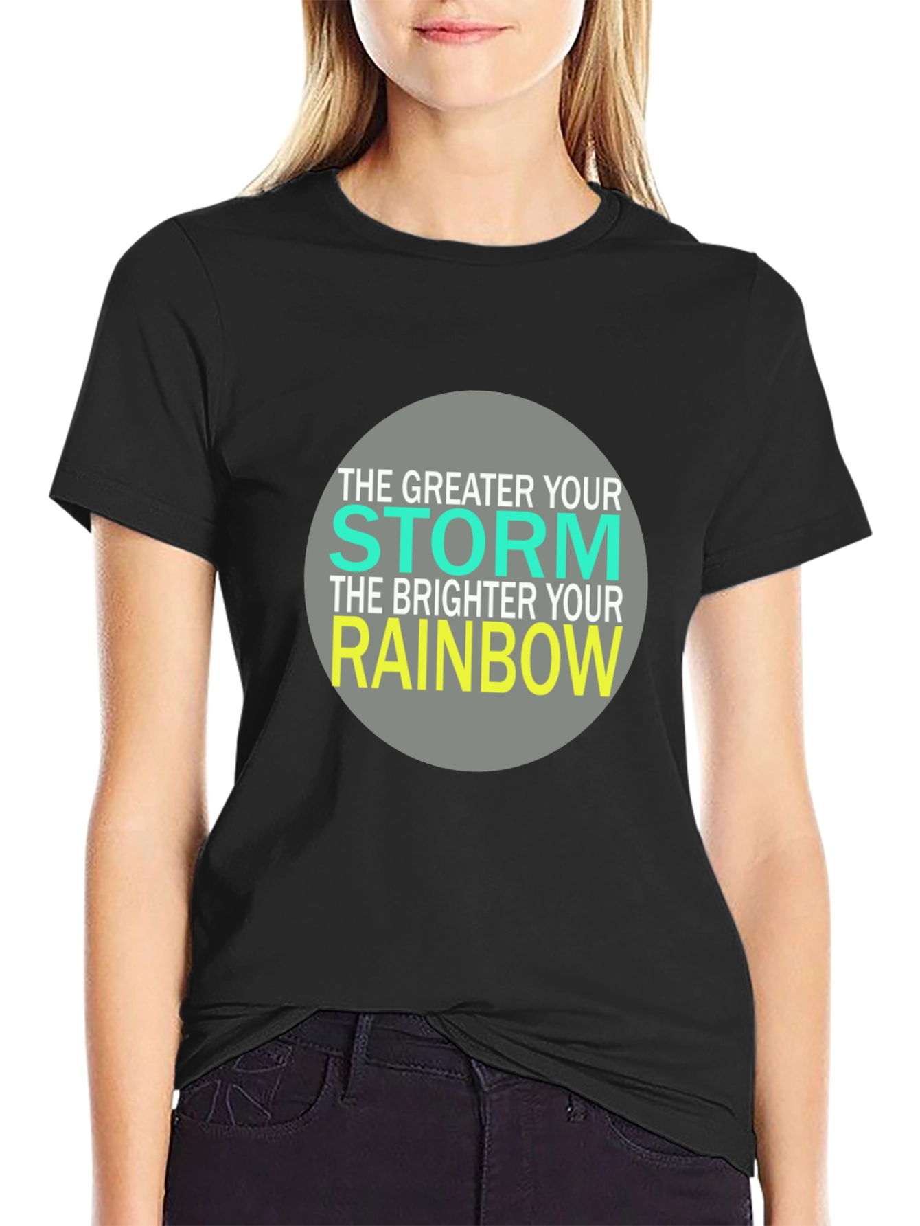Inspirational Storm Rainbow Graphic T-Shirt