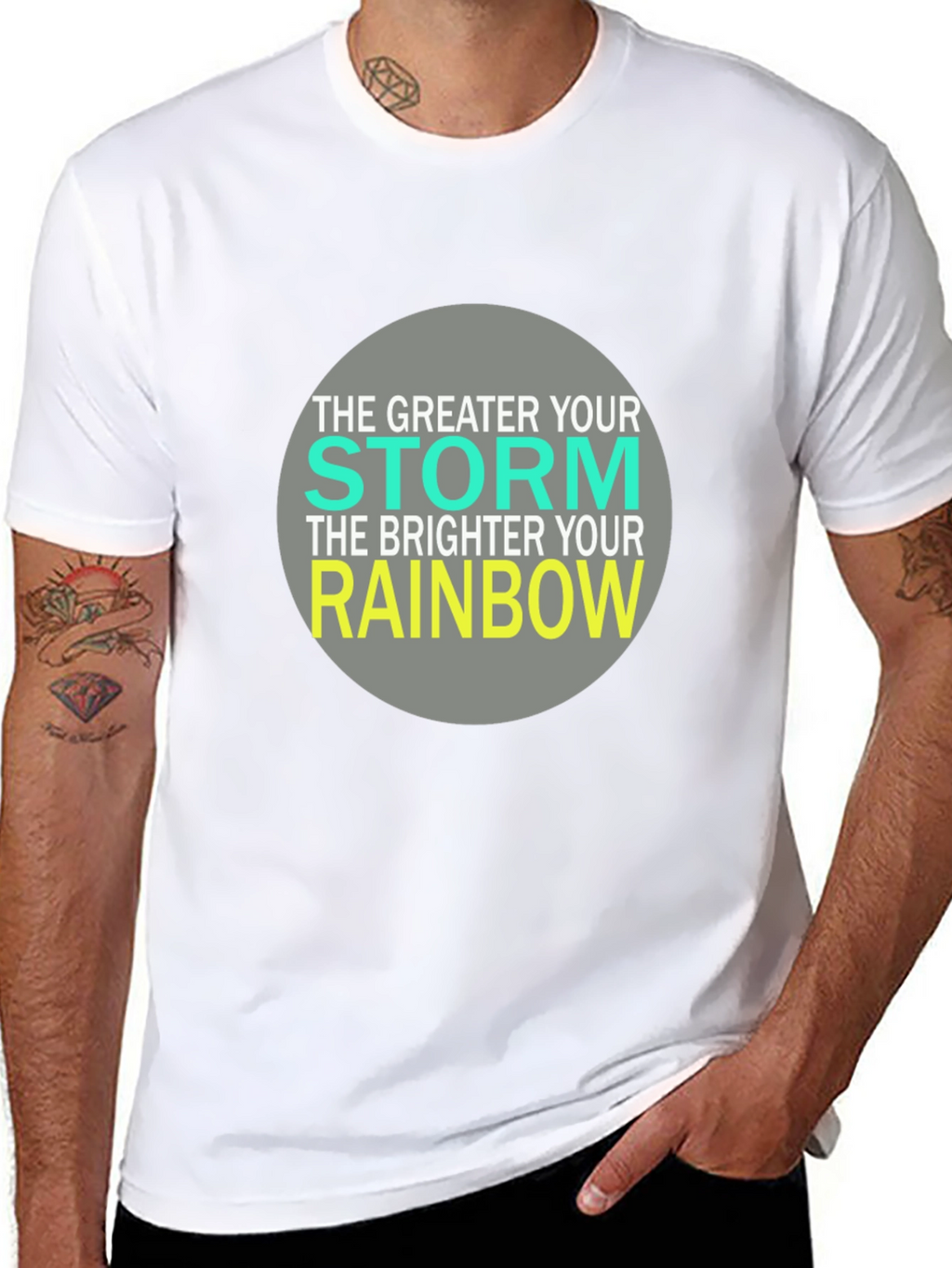 Inspirational Storm Rainbow Graphic T-Shirt