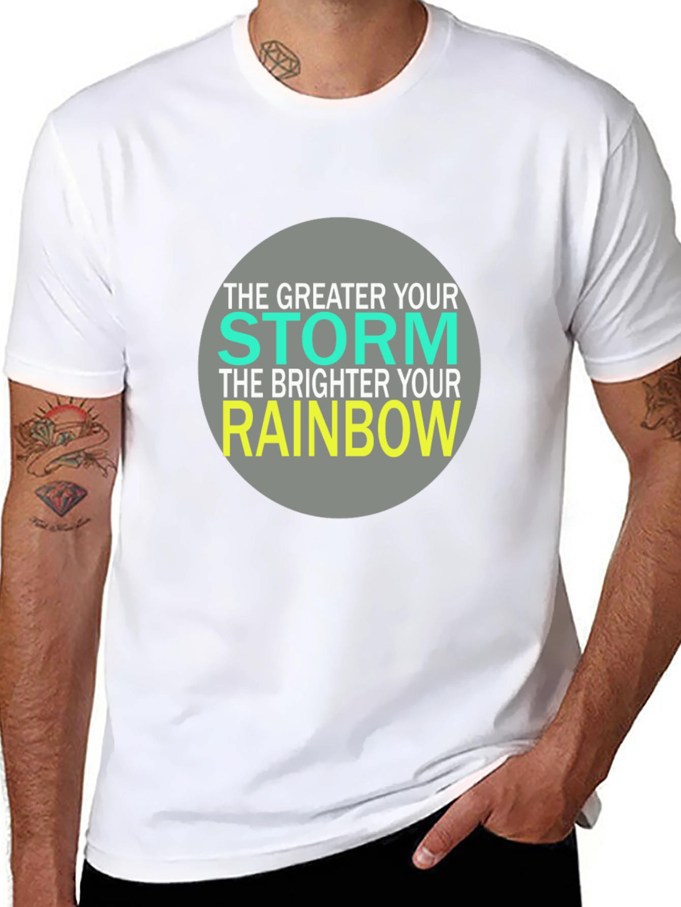 Inspirational Storm Rainbow Graphic T-Shirt