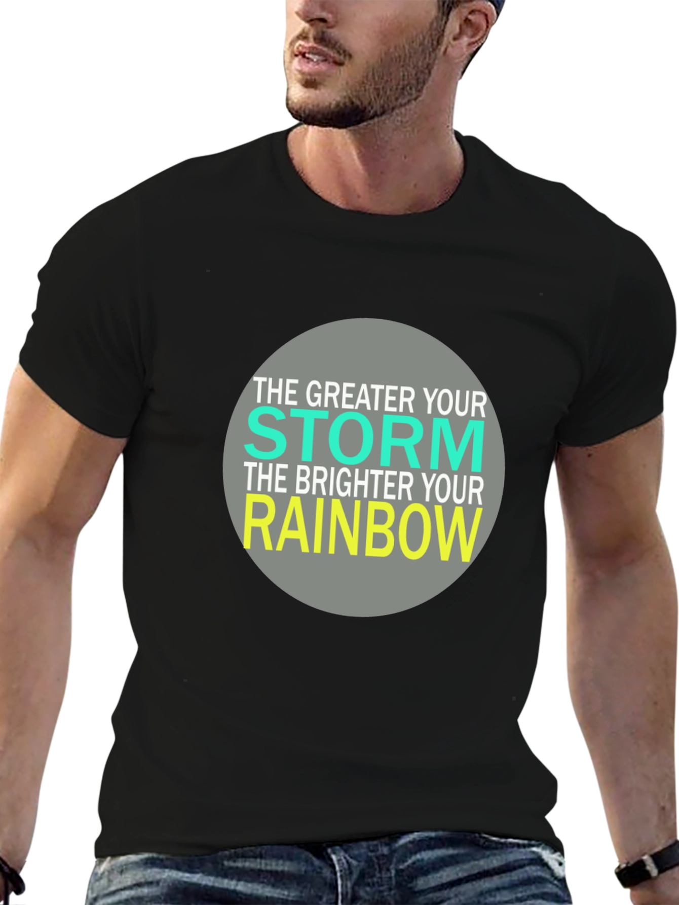 Inspirational Storm Rainbow Graphic T-Shirt