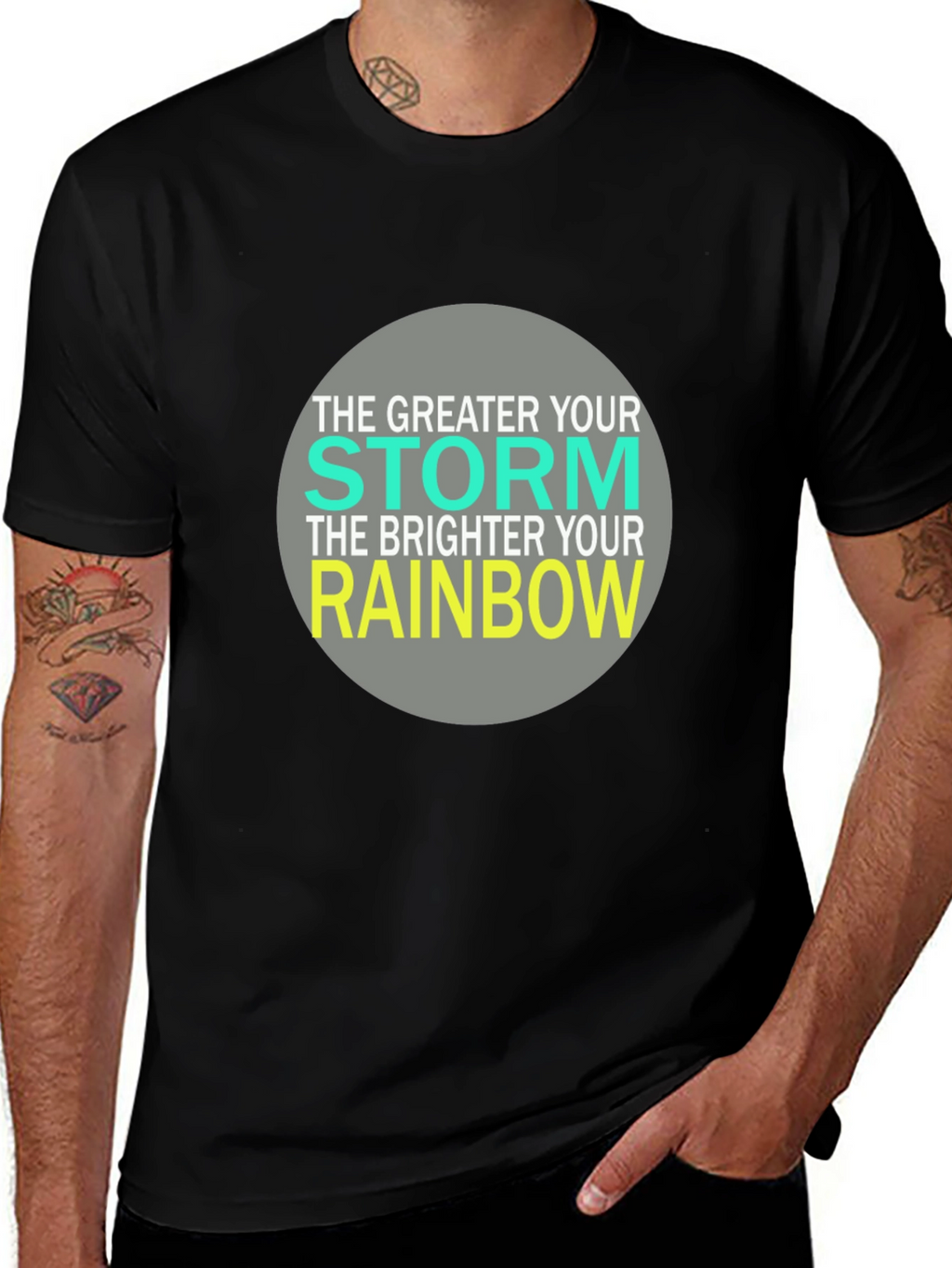 Inspirational Storm Rainbow Graphic T-Shirt