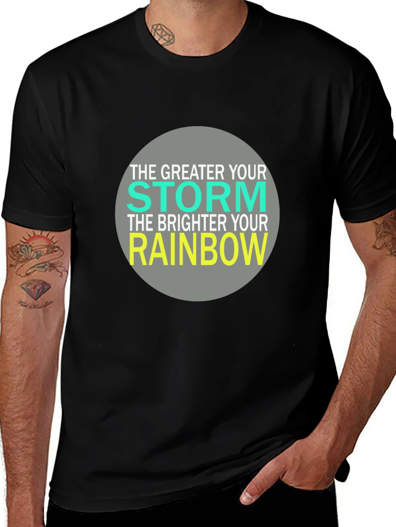 Inspirational Storm Rainbow Graphic T-Shirt
