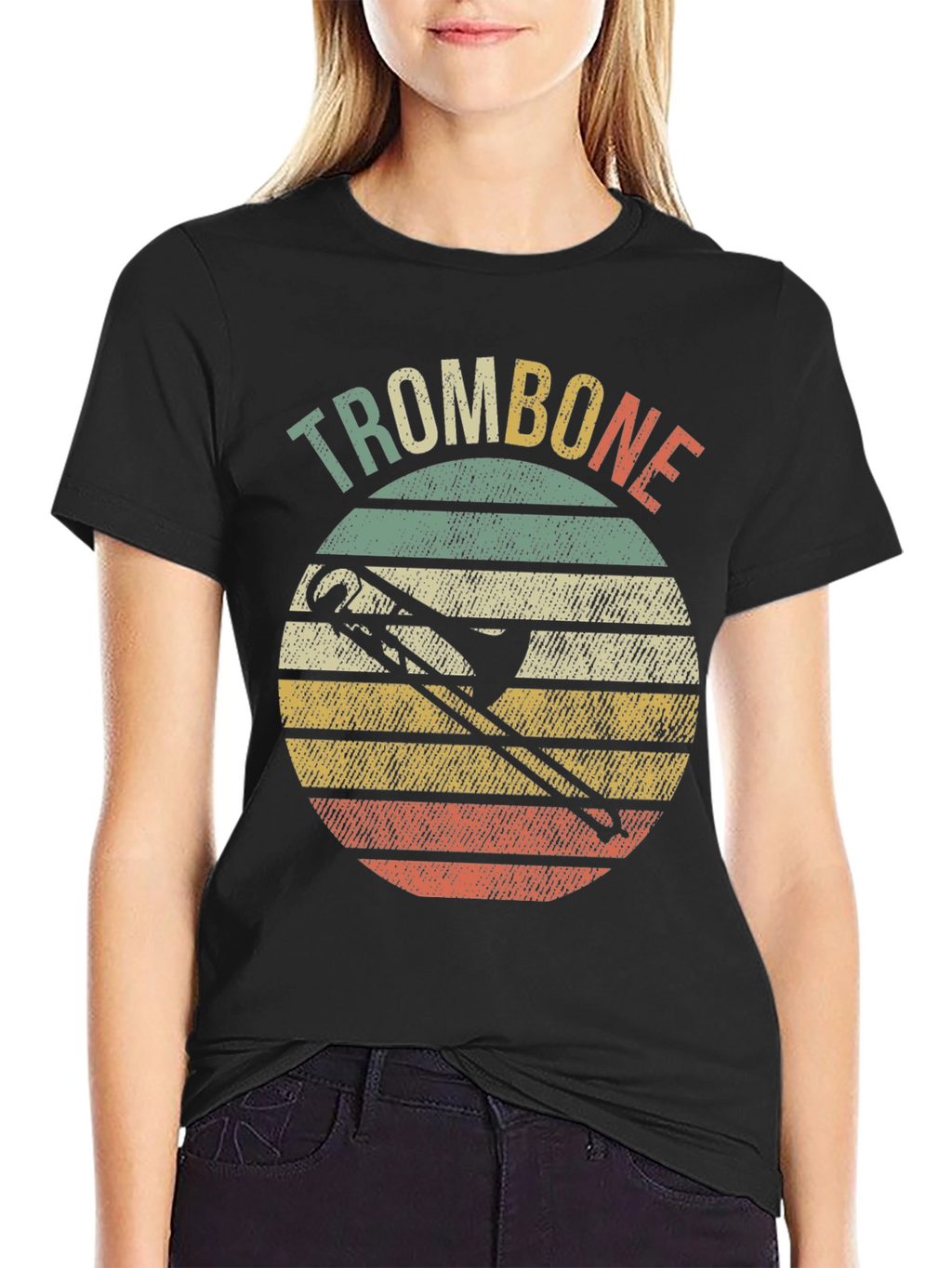 Retro Trombone Sunset Music T-Shirt
