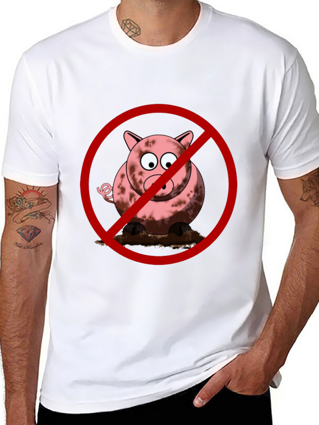 No Pig T-Shirt - Muddy Fun Prohibited