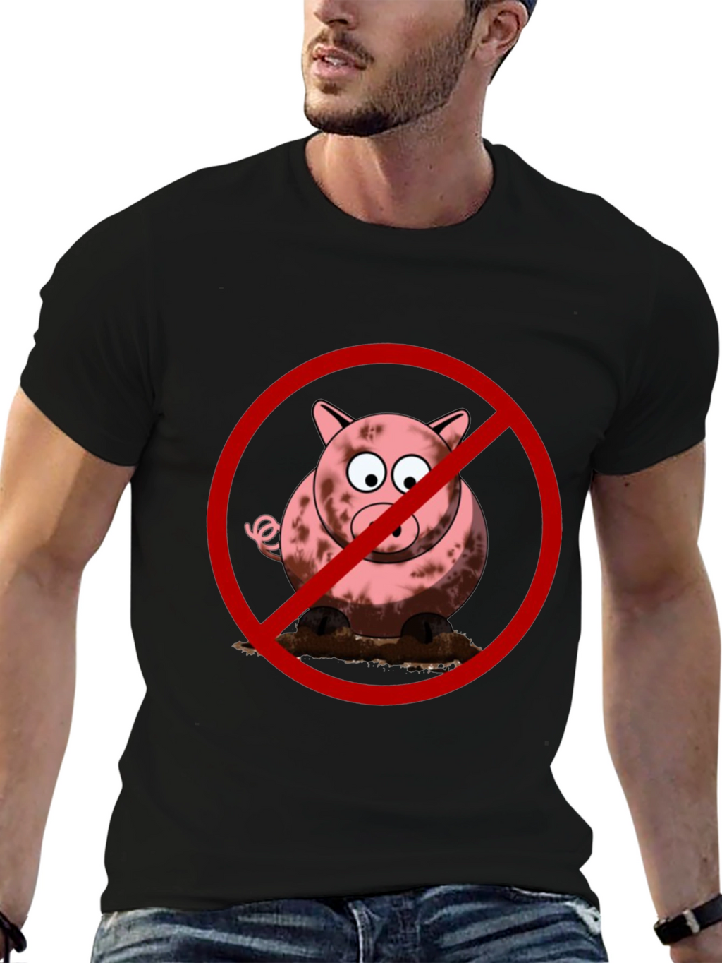 No Pig T-Shirt - Muddy Fun Prohibited