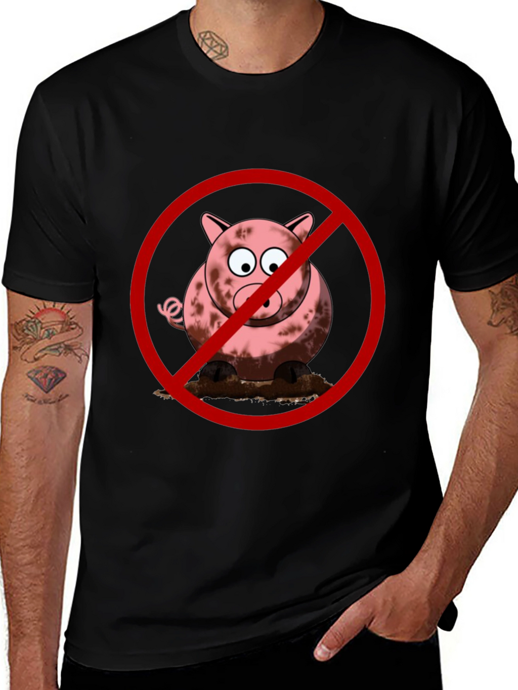 No Pig T-Shirt - Muddy Fun Prohibited