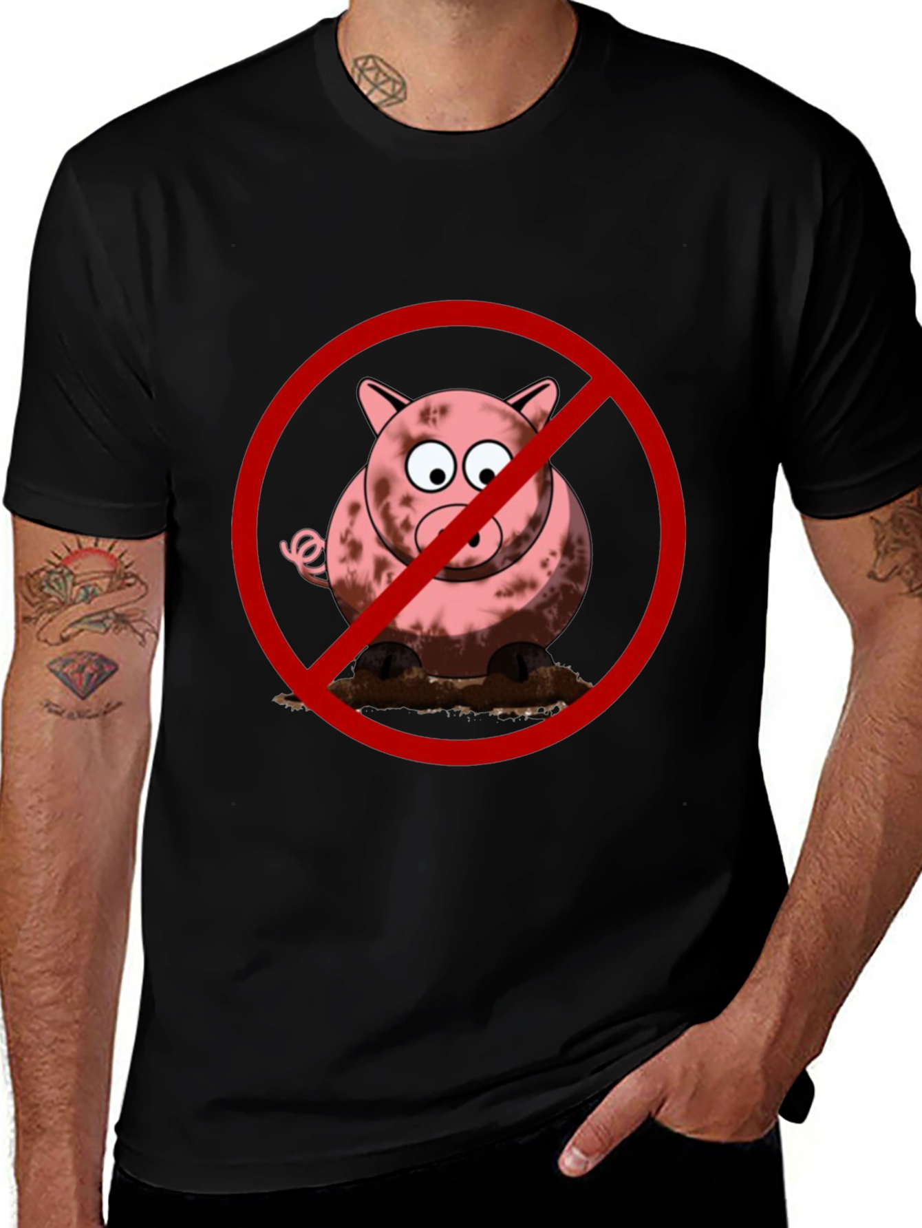 No Pig T-Shirt - Muddy Fun Prohibited