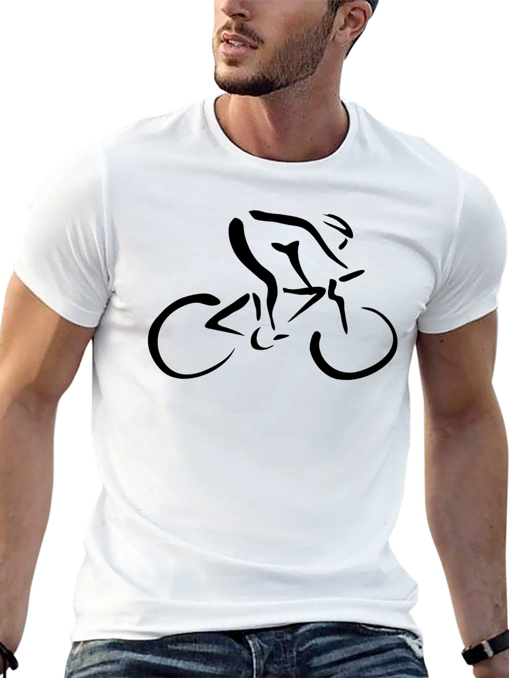 Black Cycling Silhouette Graphic Tee