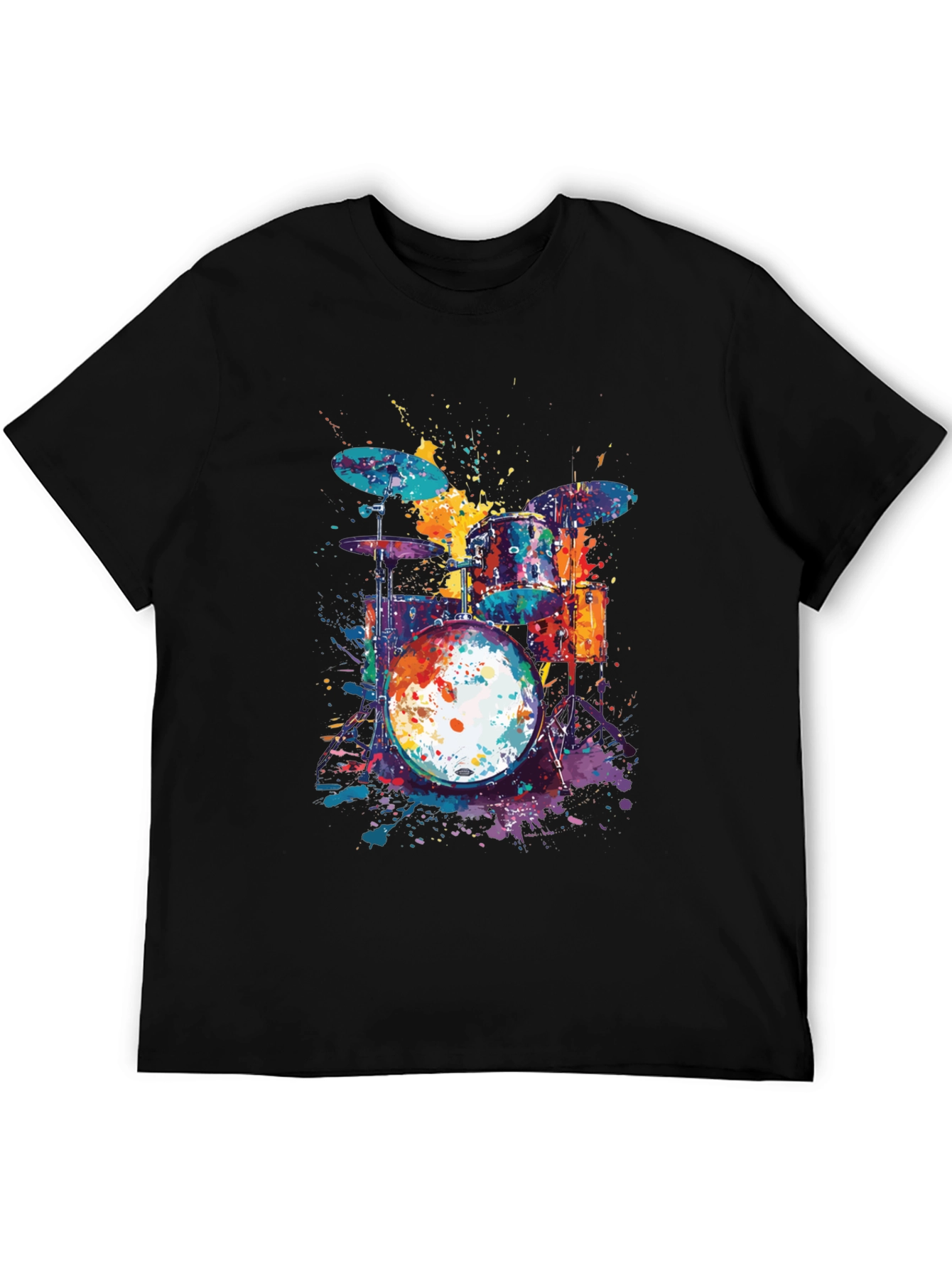 Colorful Drum Set T-Shirt - Music Lover Tee