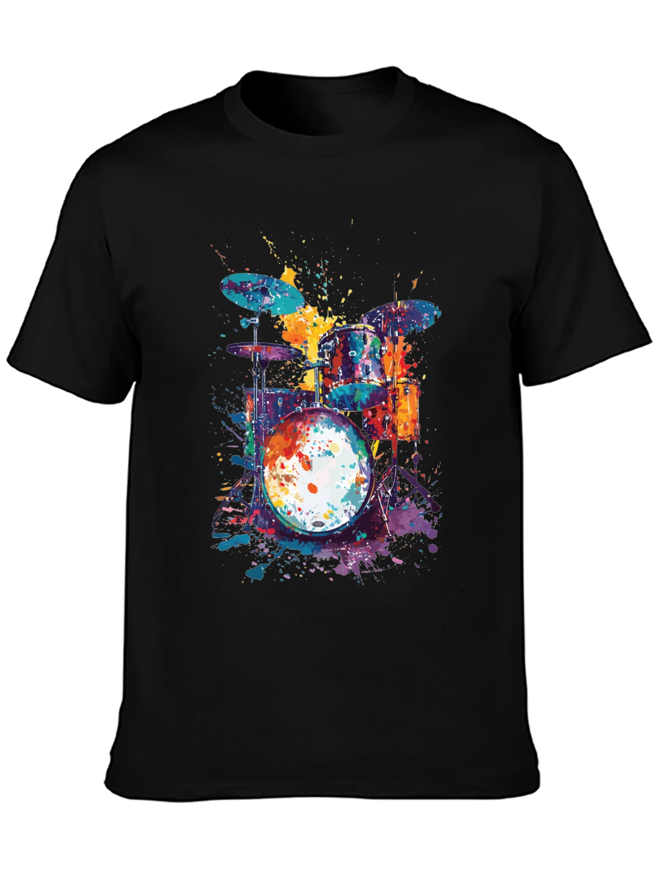 Colorful Drum Set T-Shirt - Music Lover Tee
