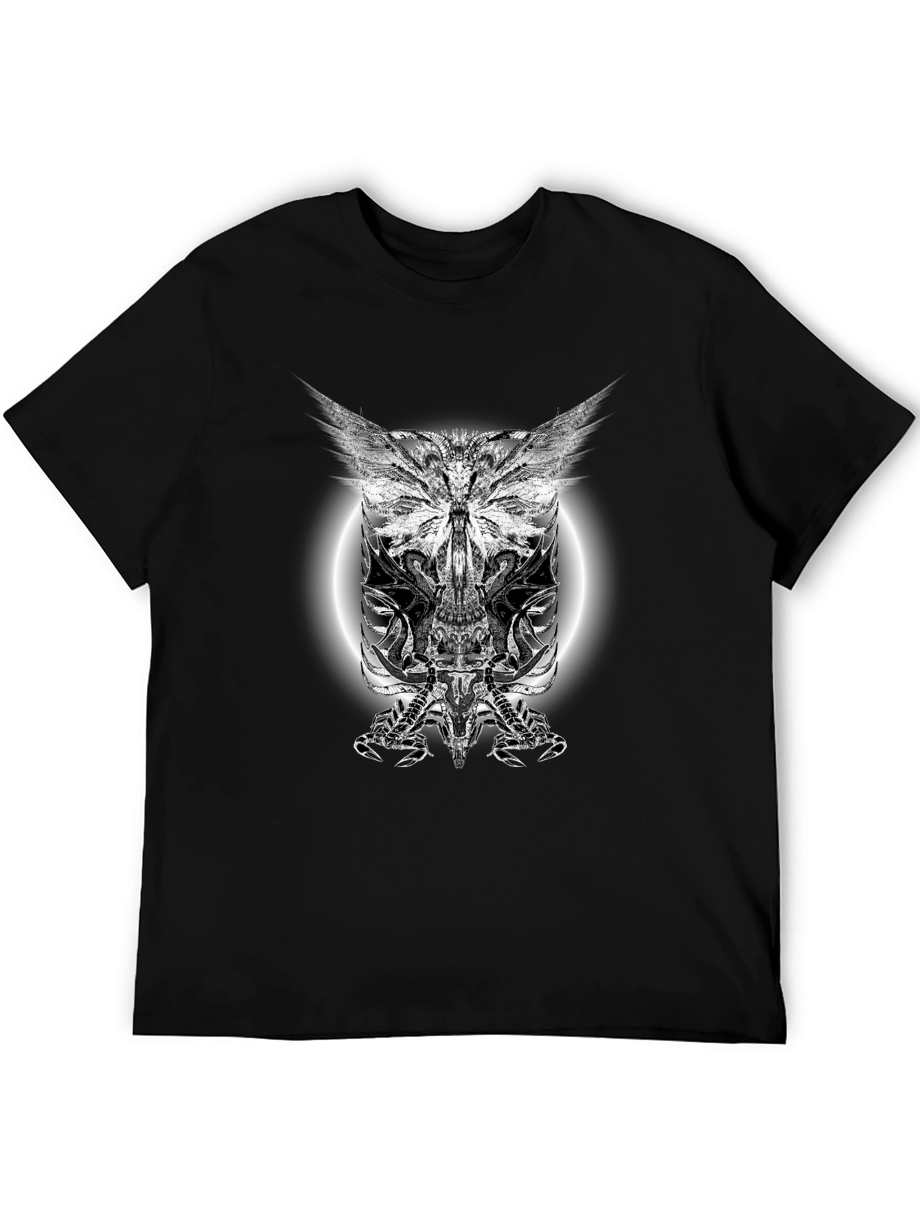 Black T-Shirt with Gothic Scorpion Design