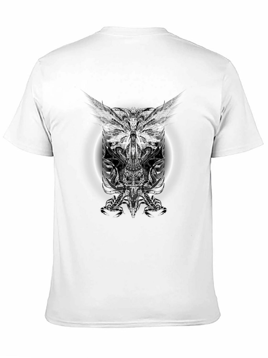 Black T-Shirt with Gothic Scorpion Design