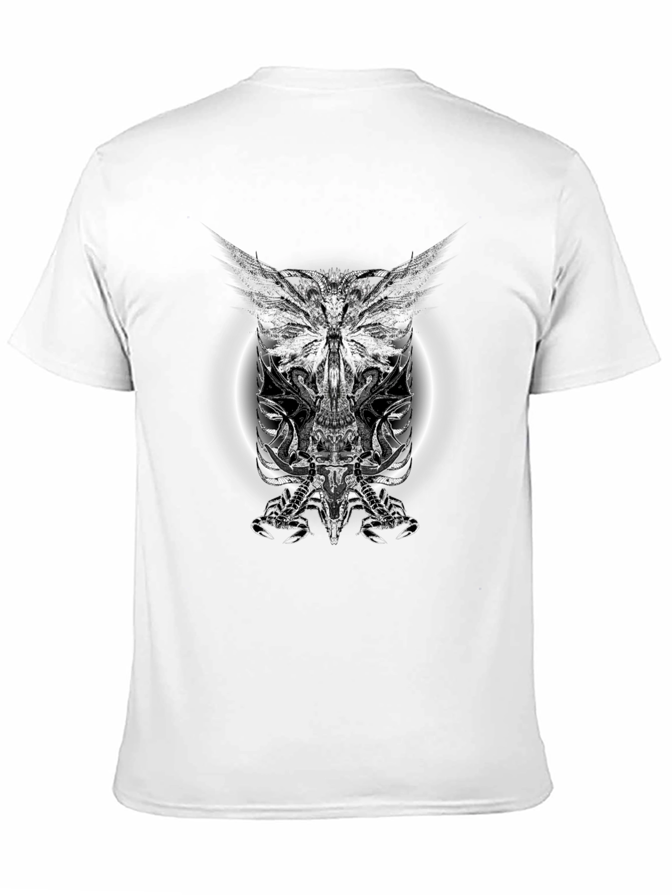 Black T-Shirt with Gothic Scorpion Design