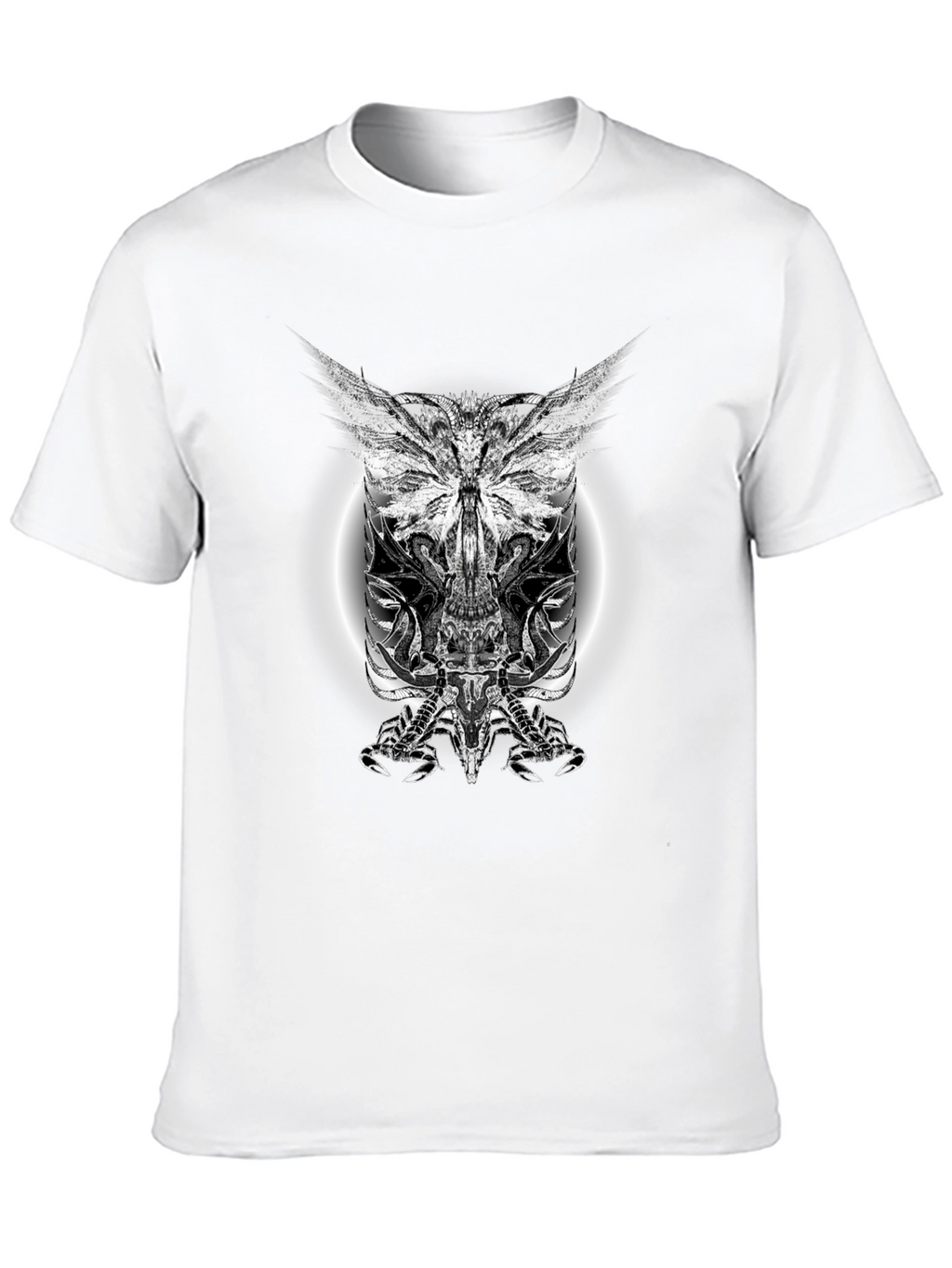 Black T-Shirt with Gothic Scorpion Design