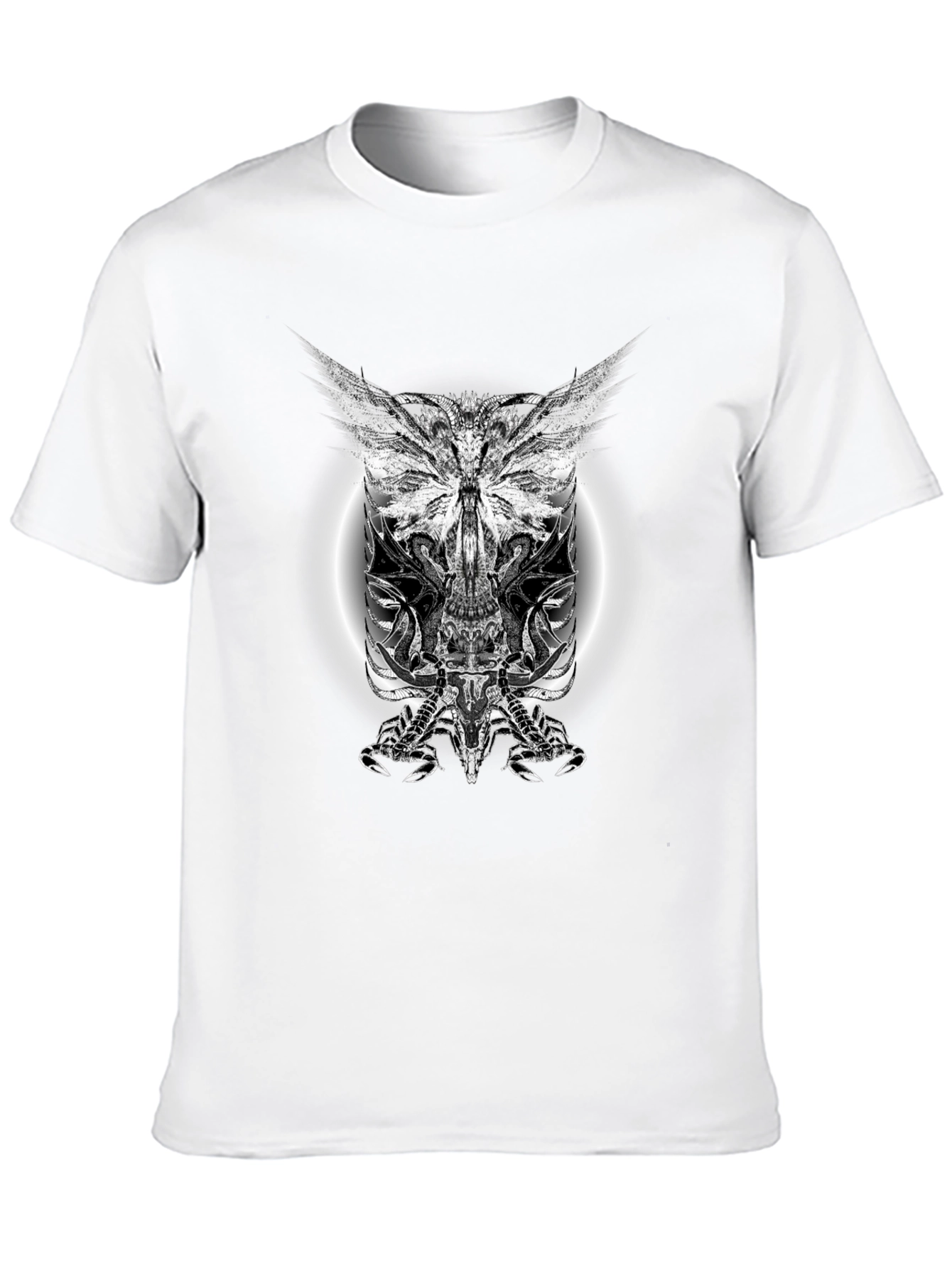 Black T-Shirt with Gothic Scorpion Design