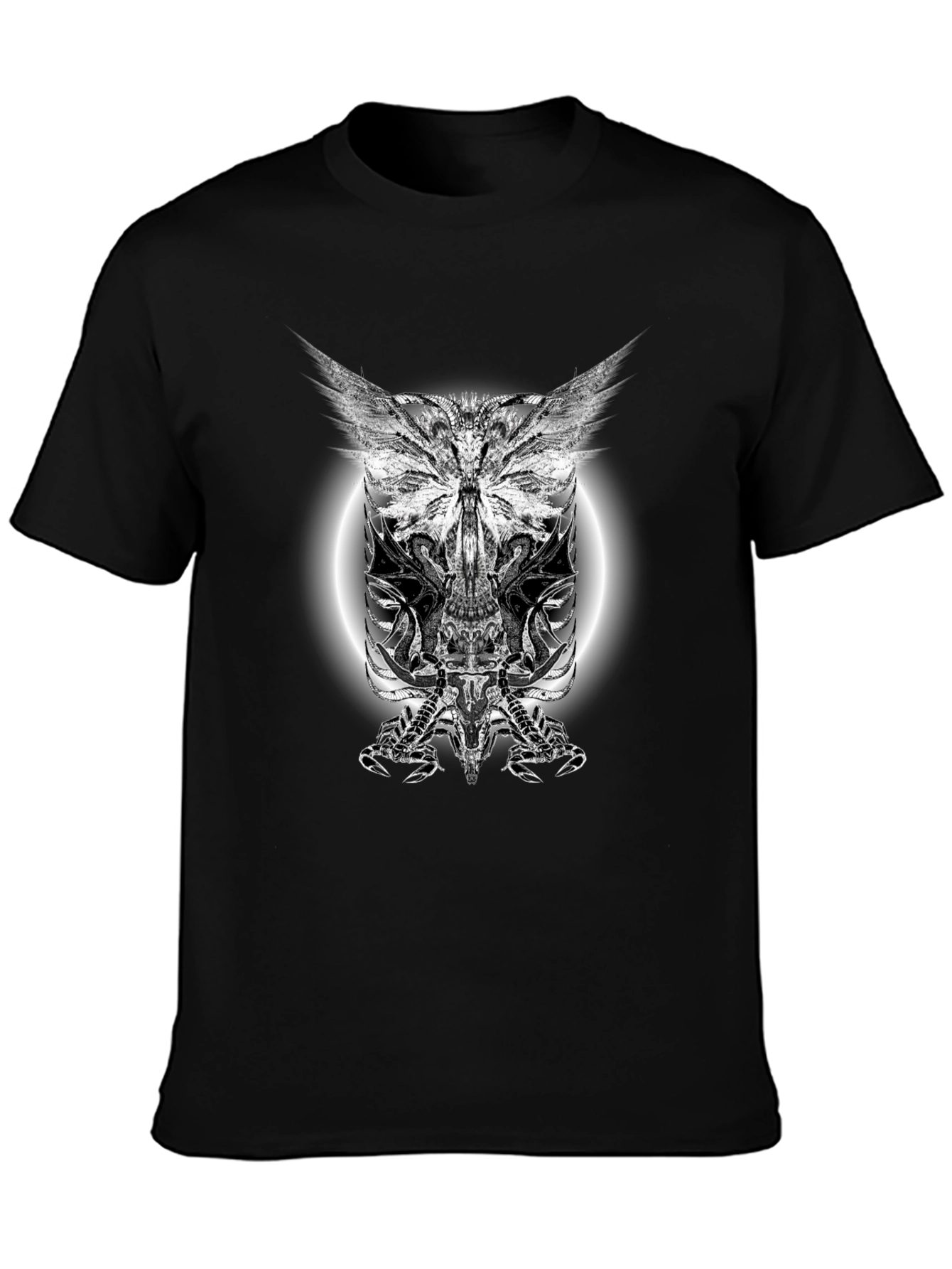 Black T-Shirt with Gothic Scorpion Design