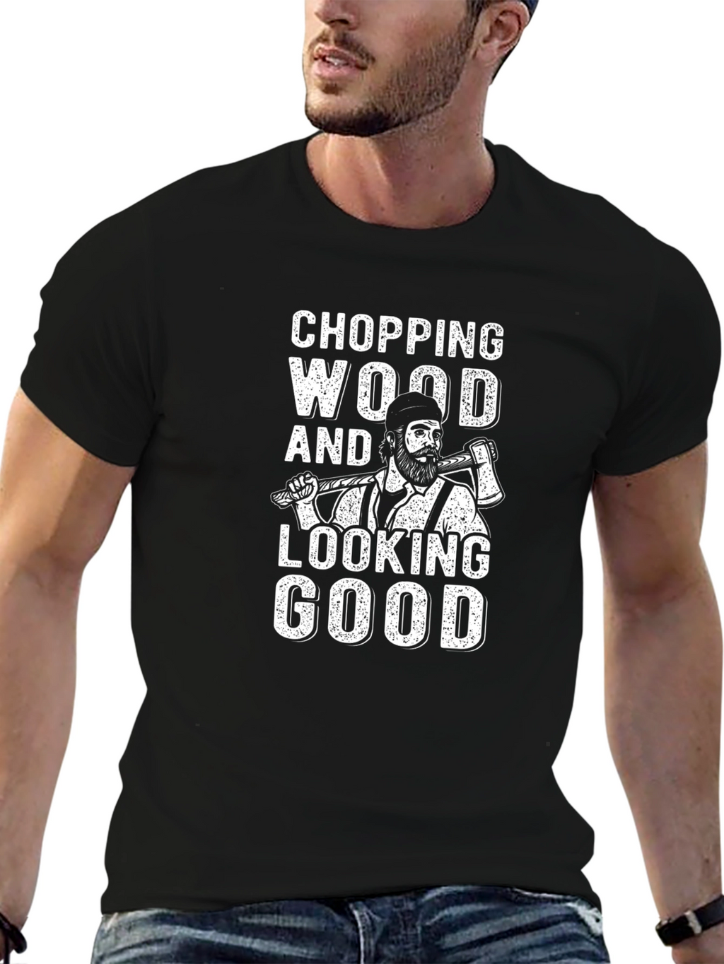 Chopping Wood T-Shirt - Lumberjack Style Graphic Tee