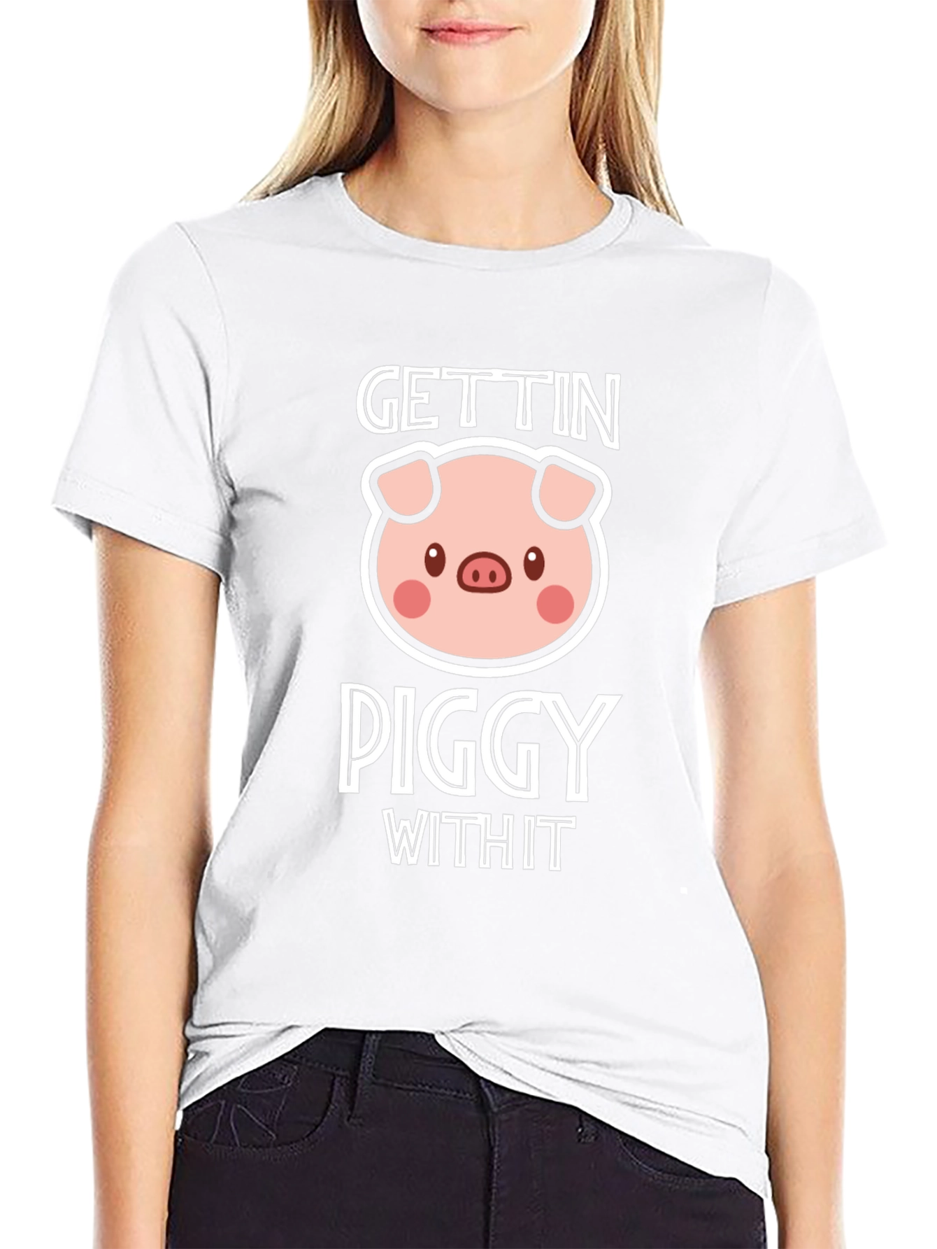 Gettin Piggy With It Black T-Shirt