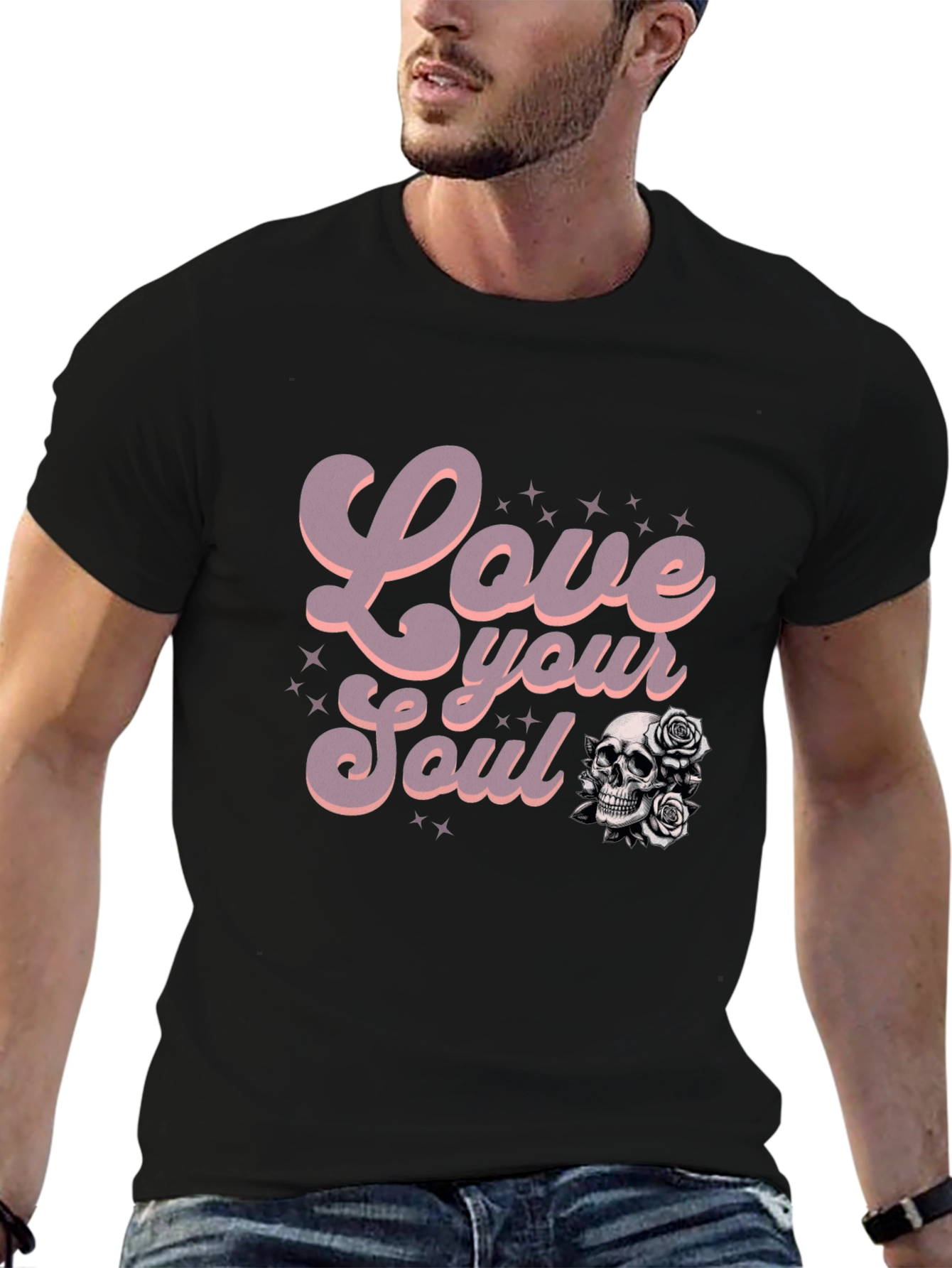 Love Your Soul Graphic Tee - Black Casual T-Shirt