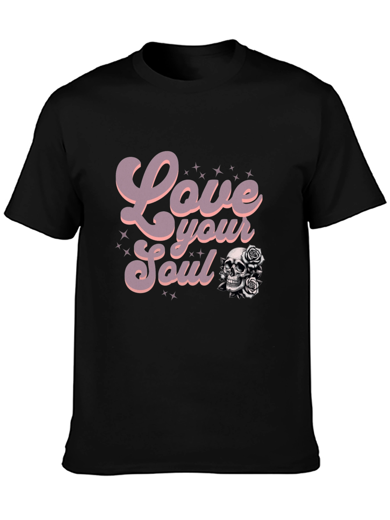 Love Your Soul Graphic Tee - Black Casual T-Shirt