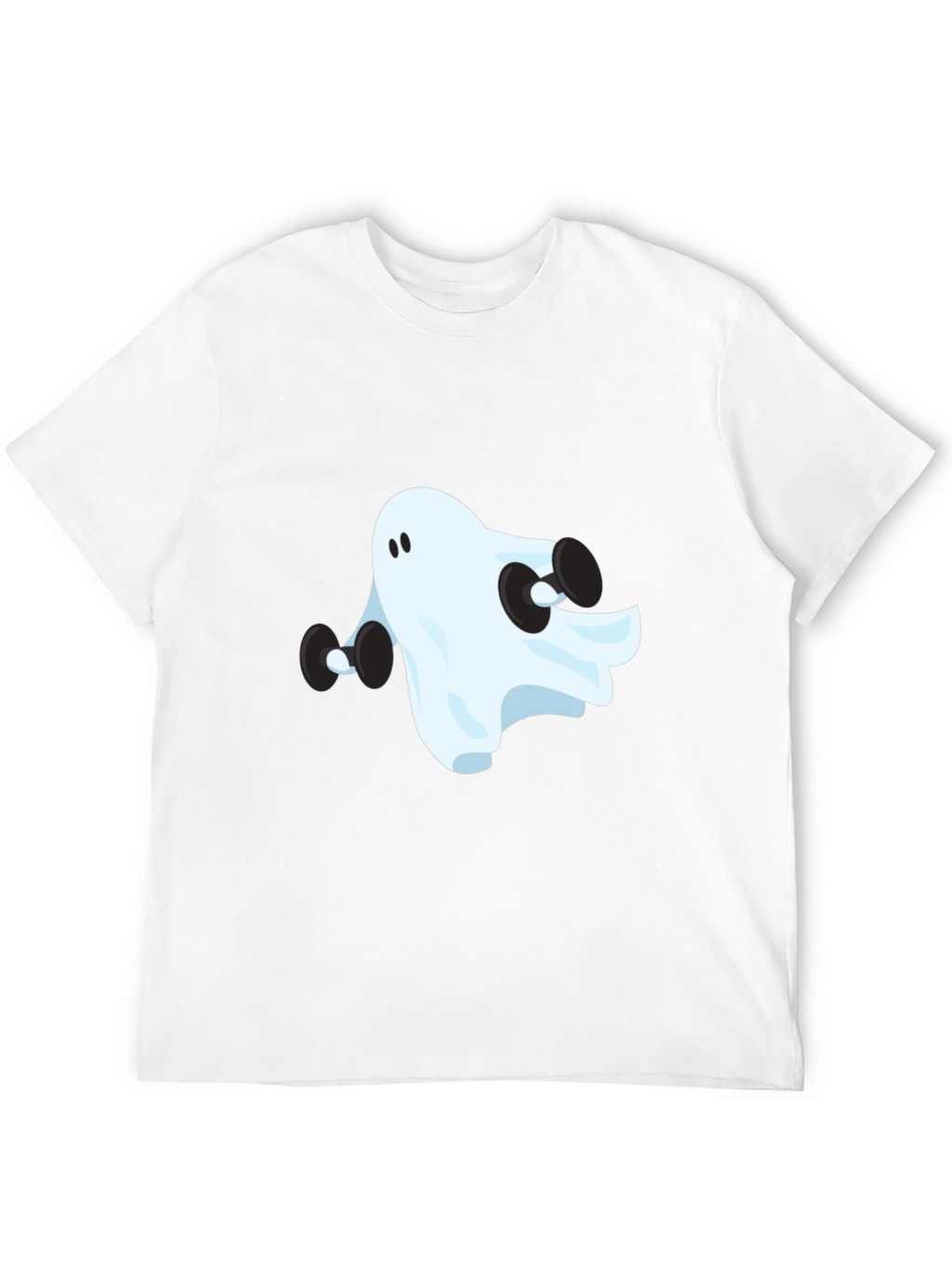 Ghost Lifting Weights Graphic Black T-Shirt
