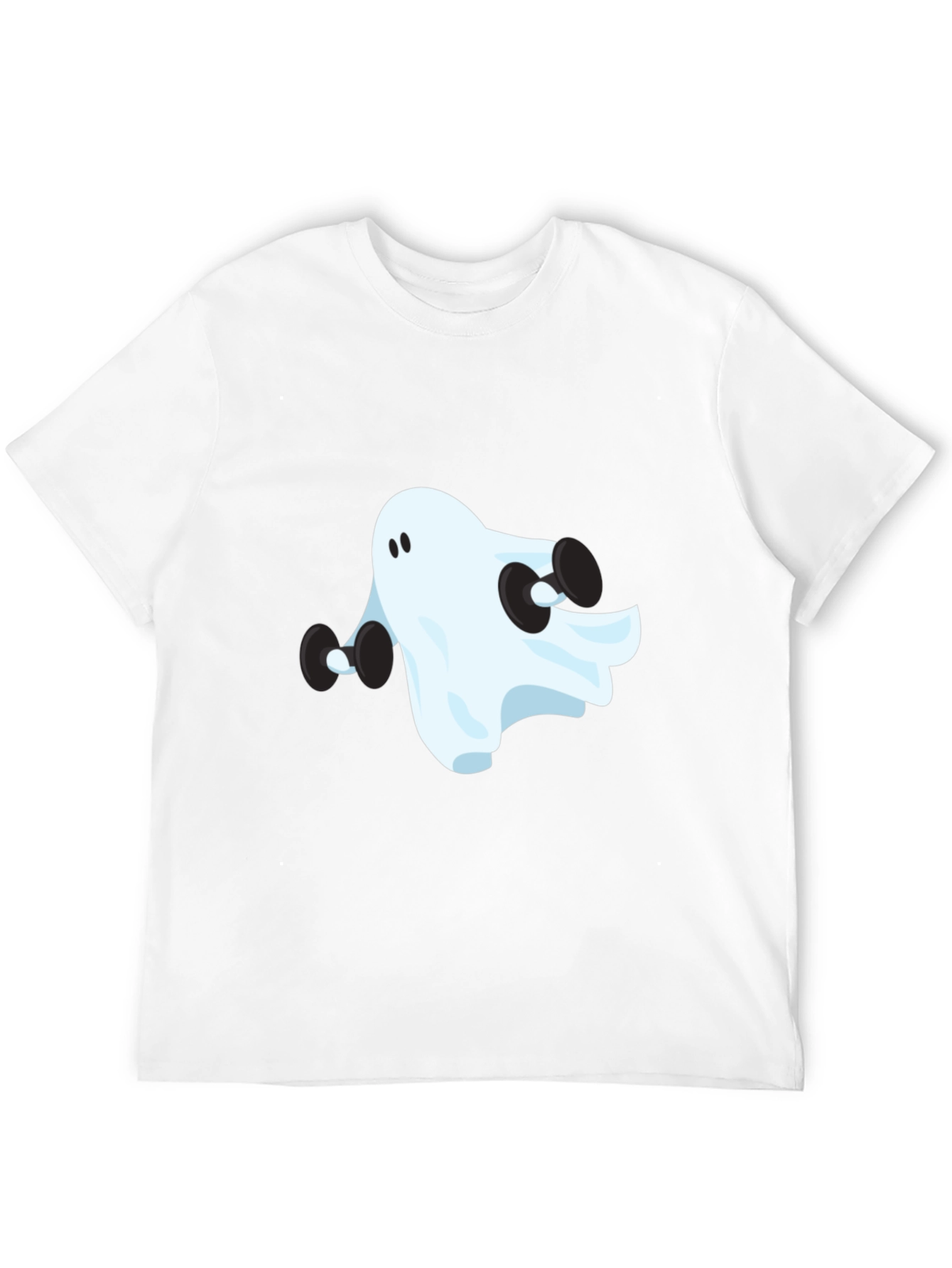 Ghost Lifting Weights Graphic Black T-Shirt