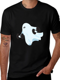 Ghost Lifting Weights Graphic Black T-Shirt
