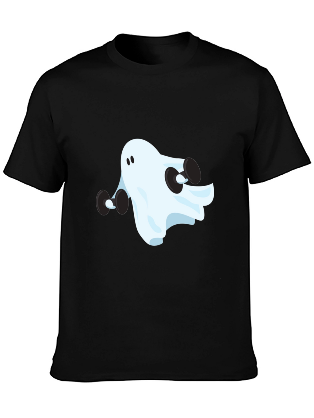 Ghost Lifting Weights Graphic Black T-Shirt