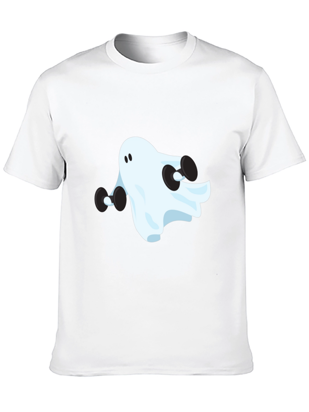 Ghost Lifting Weights Graphic Black T-Shirt