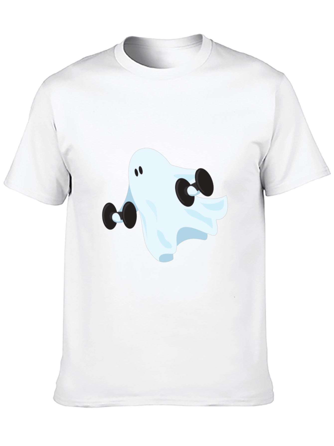 Ghost Lifting Weights Graphic Black T-Shirt