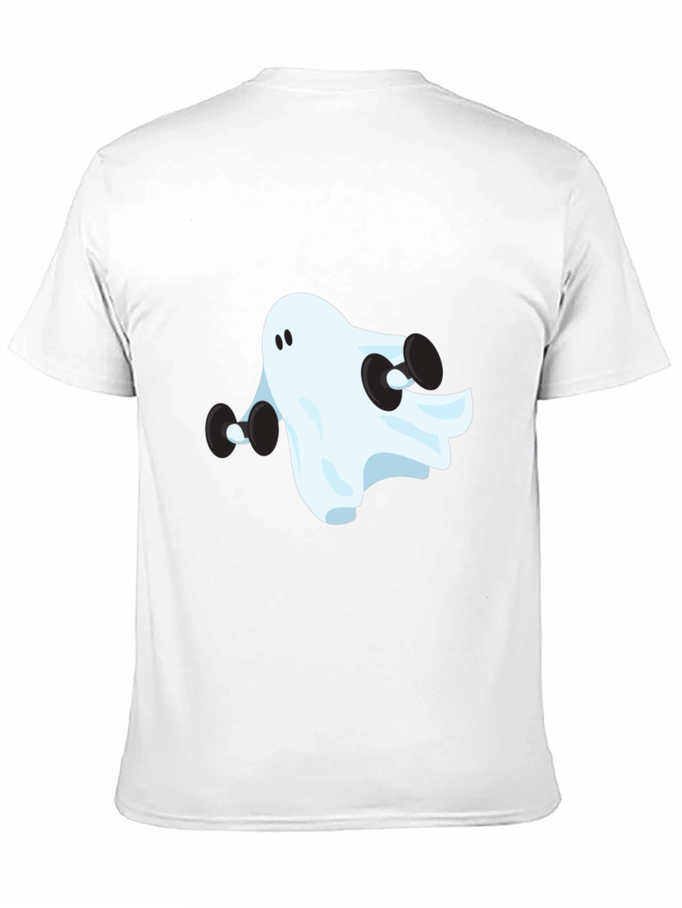 Ghost Lifting Weights Graphic Black T-Shirt