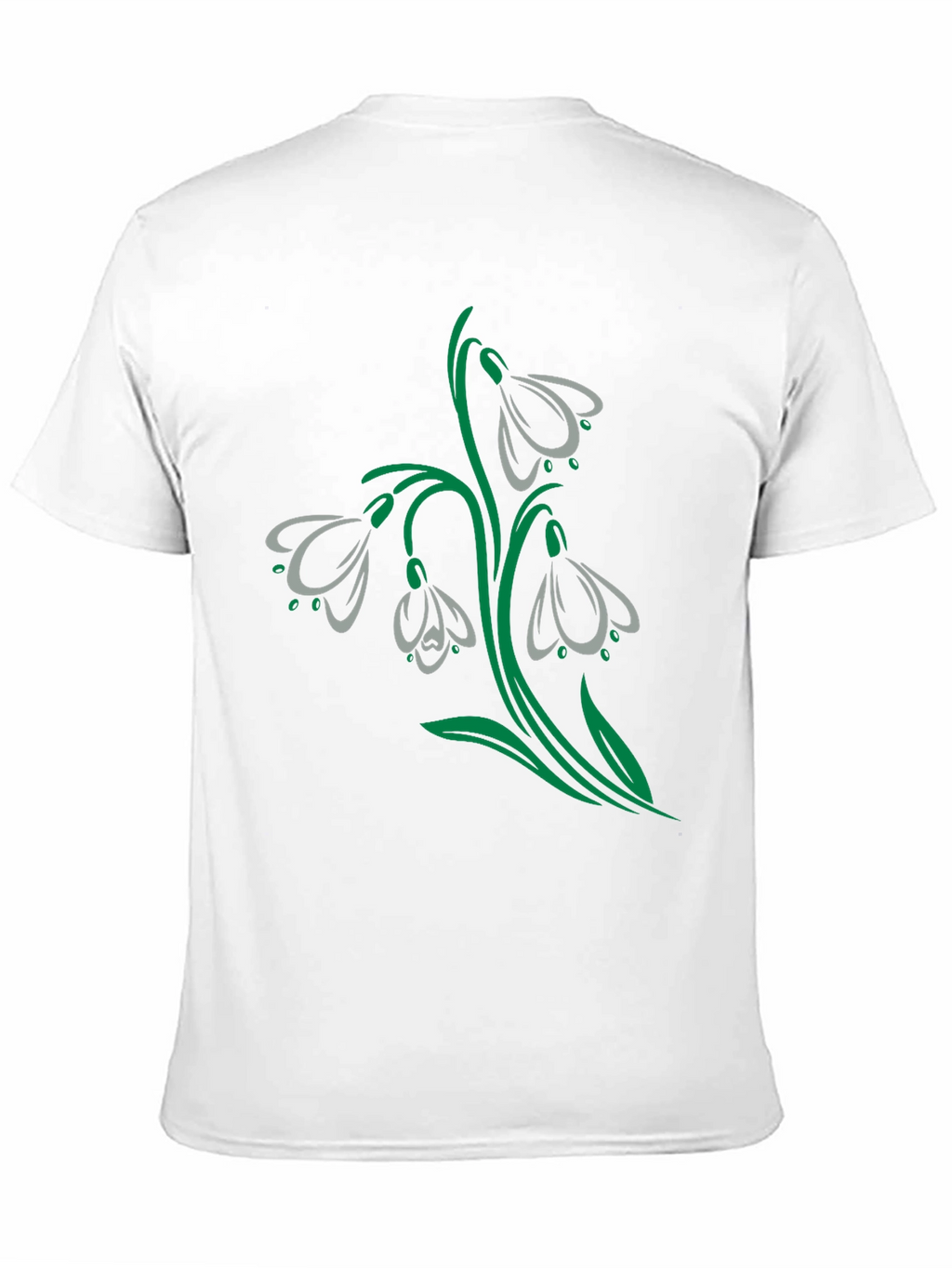 Snowdrop Flower Graphic Black T-Shirt