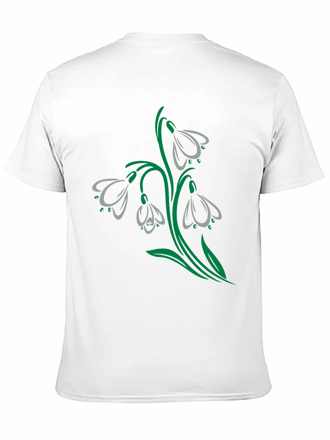 Snowdrop Flower Graphic Black T-Shirt