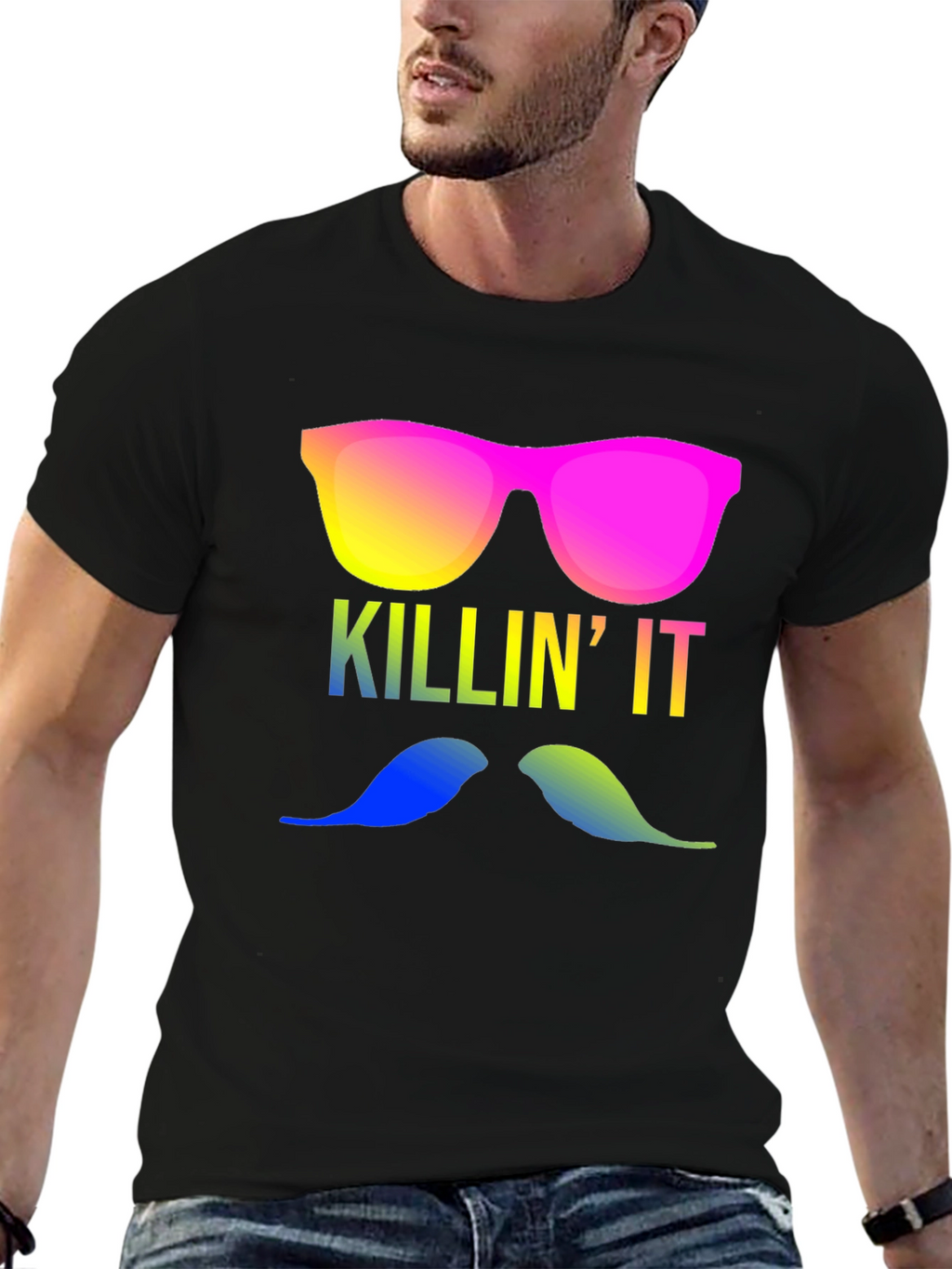 Killin It T-Shirt - Mustache & Shades!