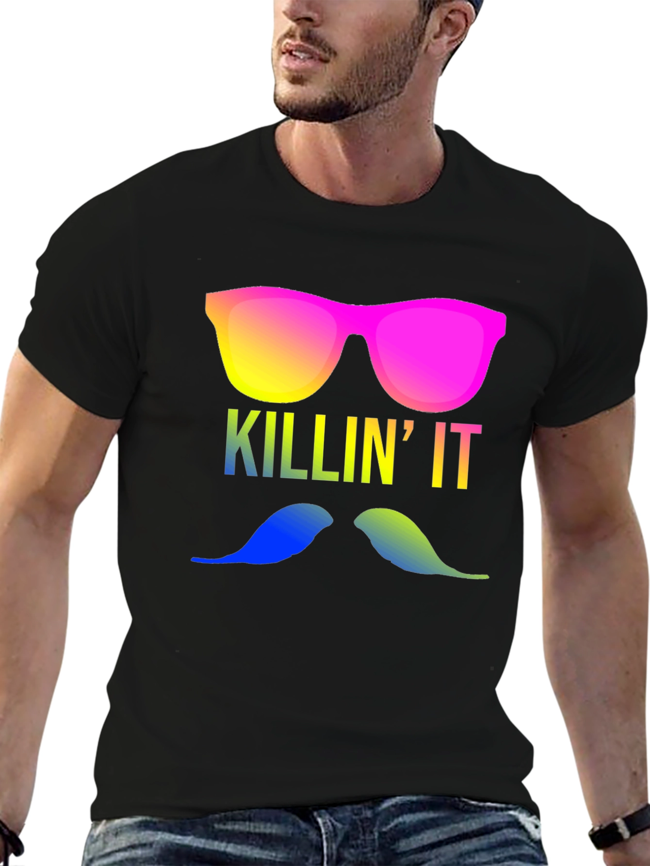 Killin It T-Shirt - Mustache & Shades!