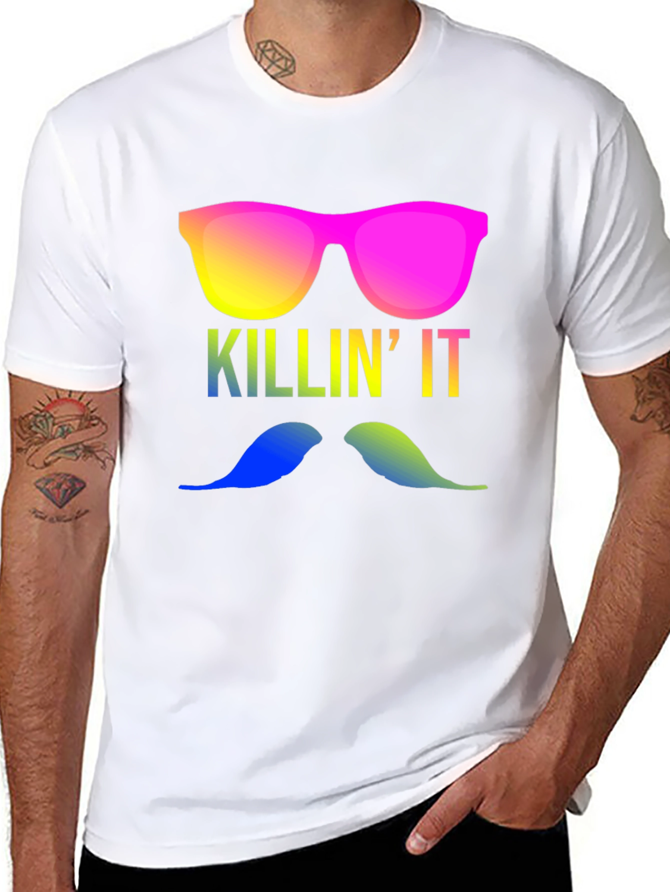 Killin It T-Shirt - Mustache & Shades!