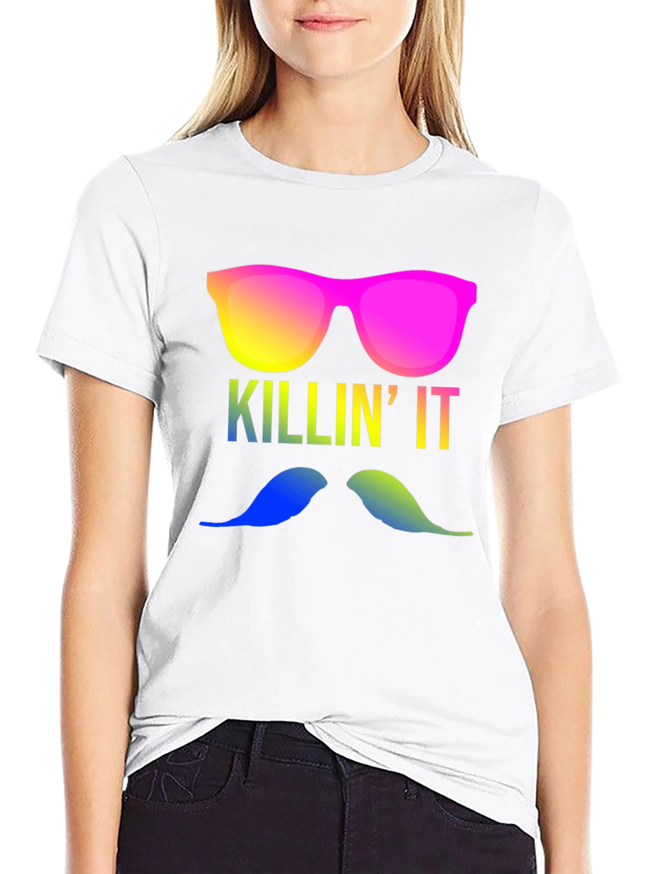 Killin It T-Shirt - Mustache & Shades!