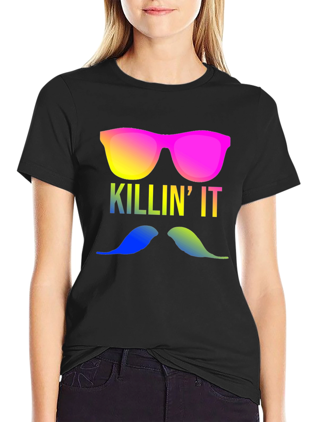 Killin It T-Shirt - Mustache & Shades!