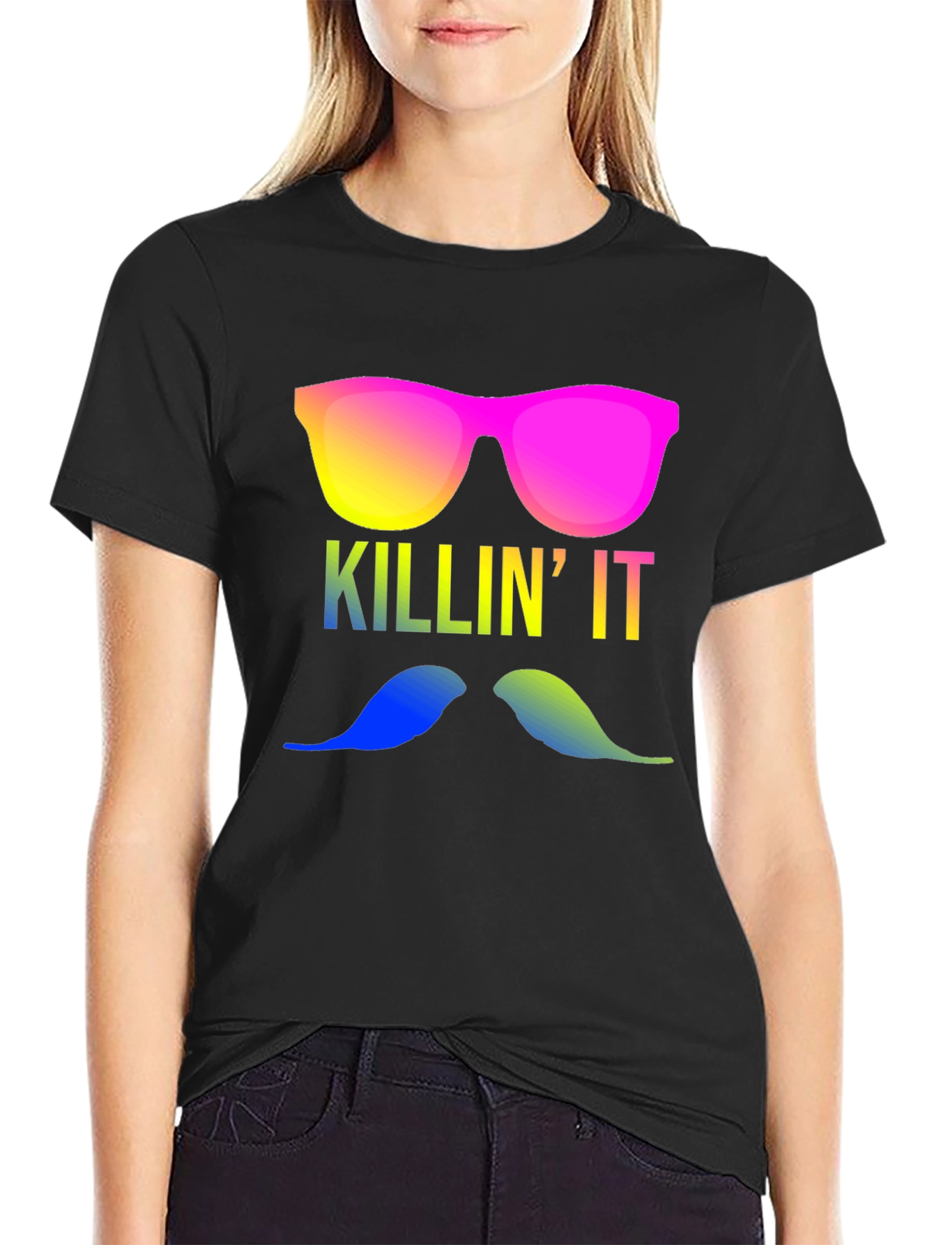 Killin It T-Shirt - Mustache & Shades!