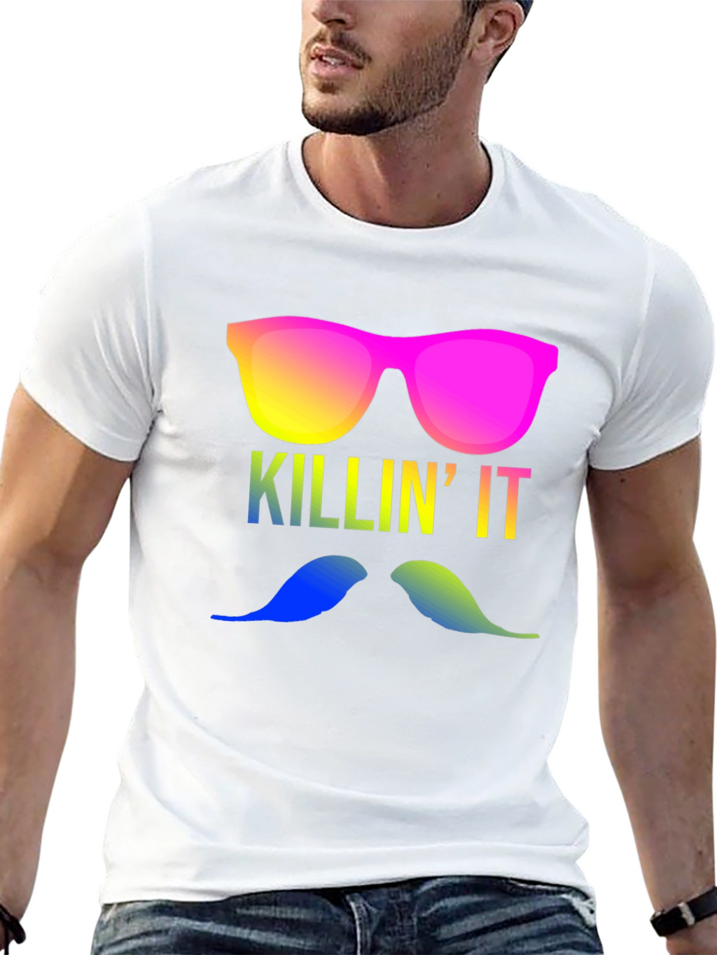Killin It T-Shirt - Mustache & Shades!