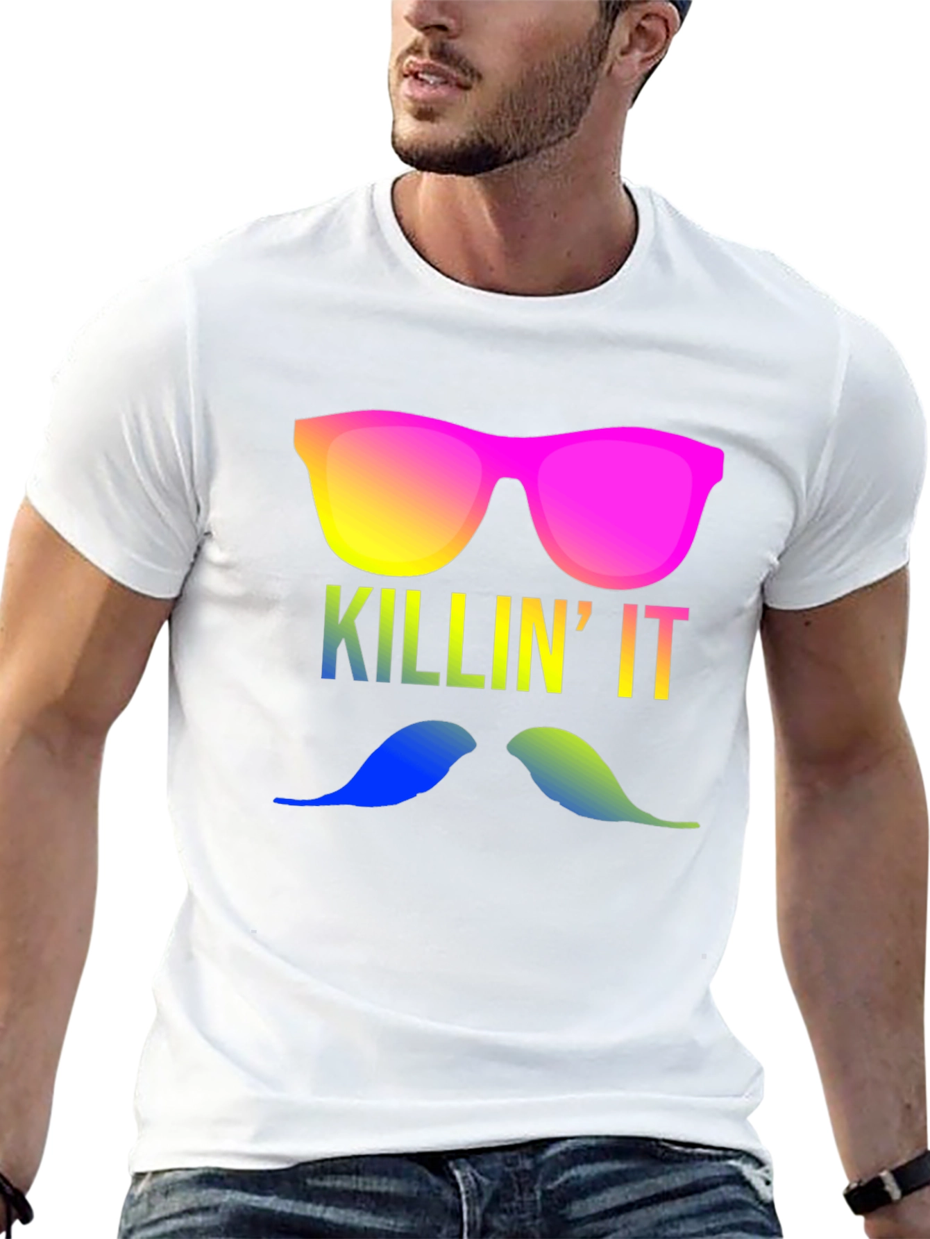 Killin It T-Shirt - Mustache & Shades!