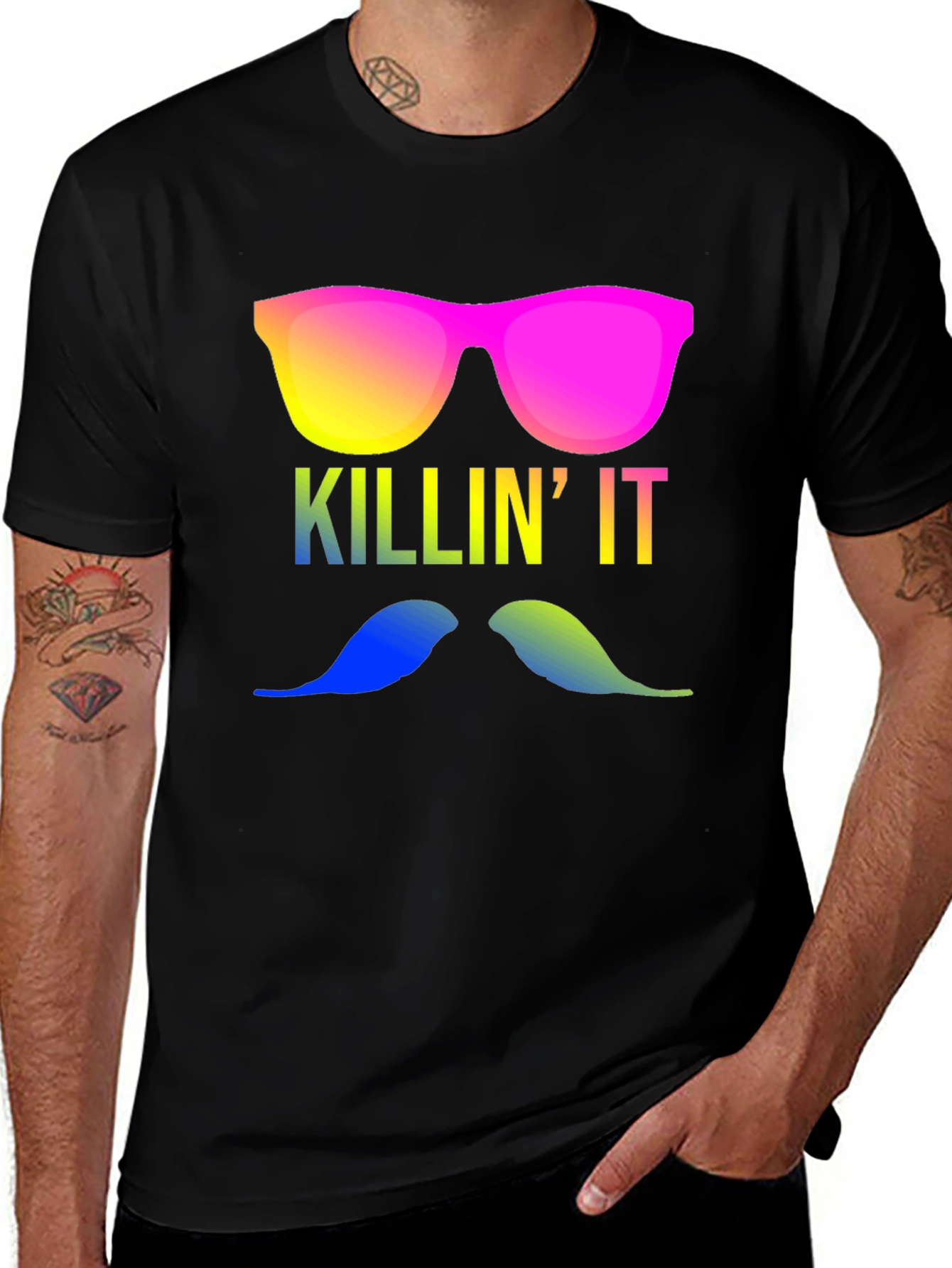 Killin It T-Shirt - Mustache & Shades!
