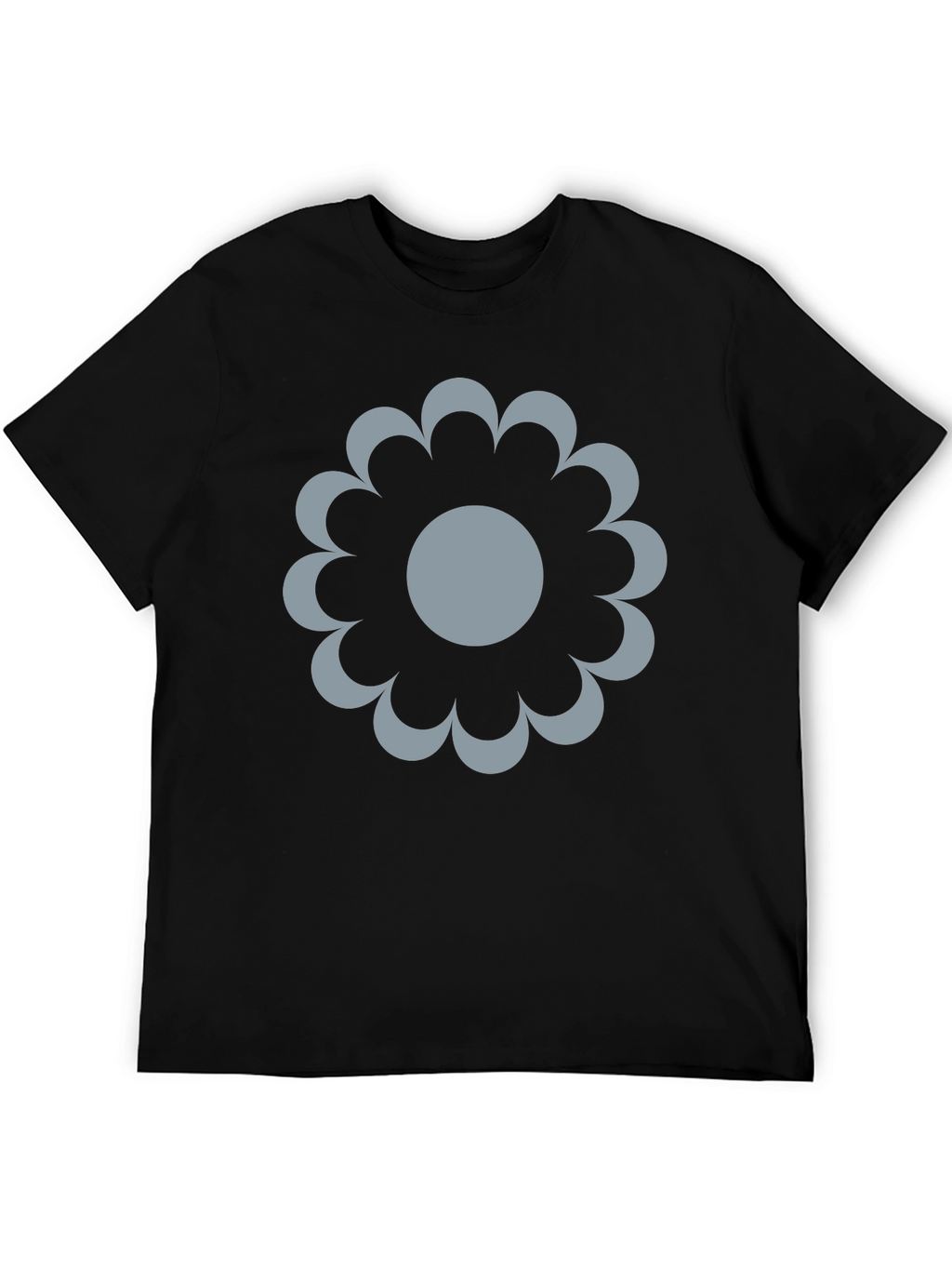Modern Flower Graphic Black T-Shirt