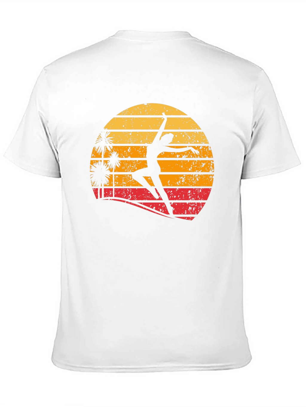 Retro Sunset Dancer Graphic Tee - Black