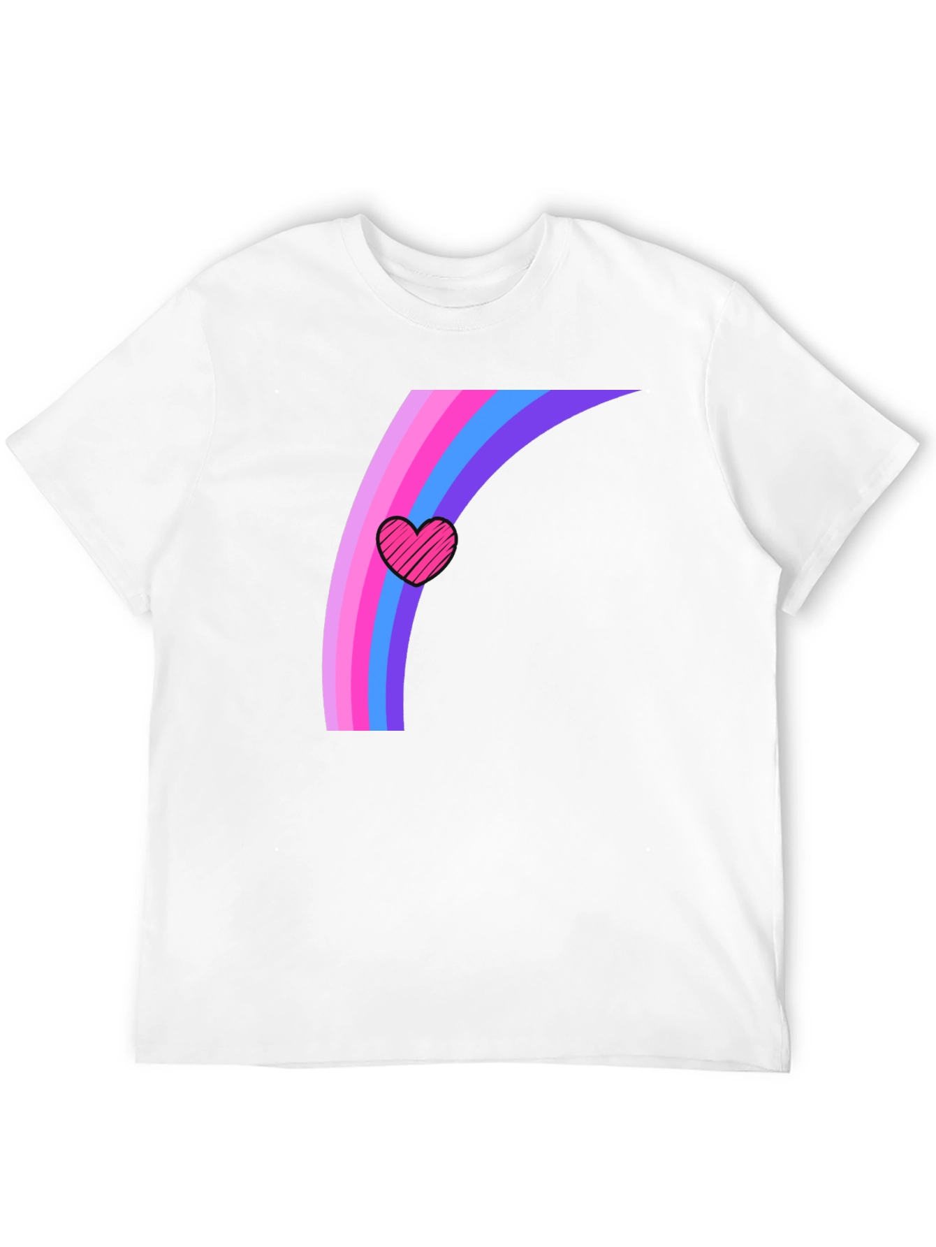 Rainbow Heart Graphic Tee - Stylish Comfort